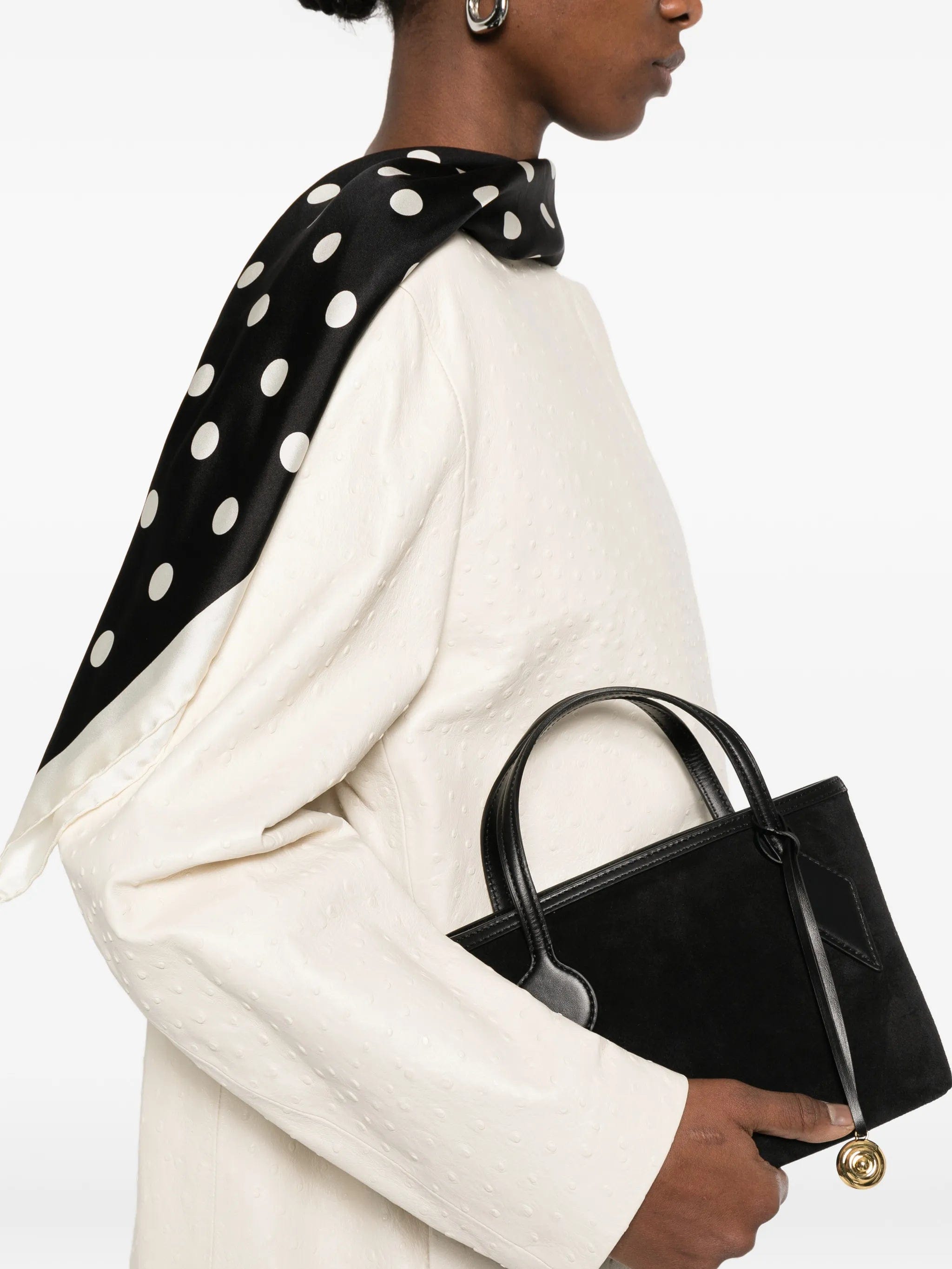 Liffner small Spout charm - detail suede tote bag