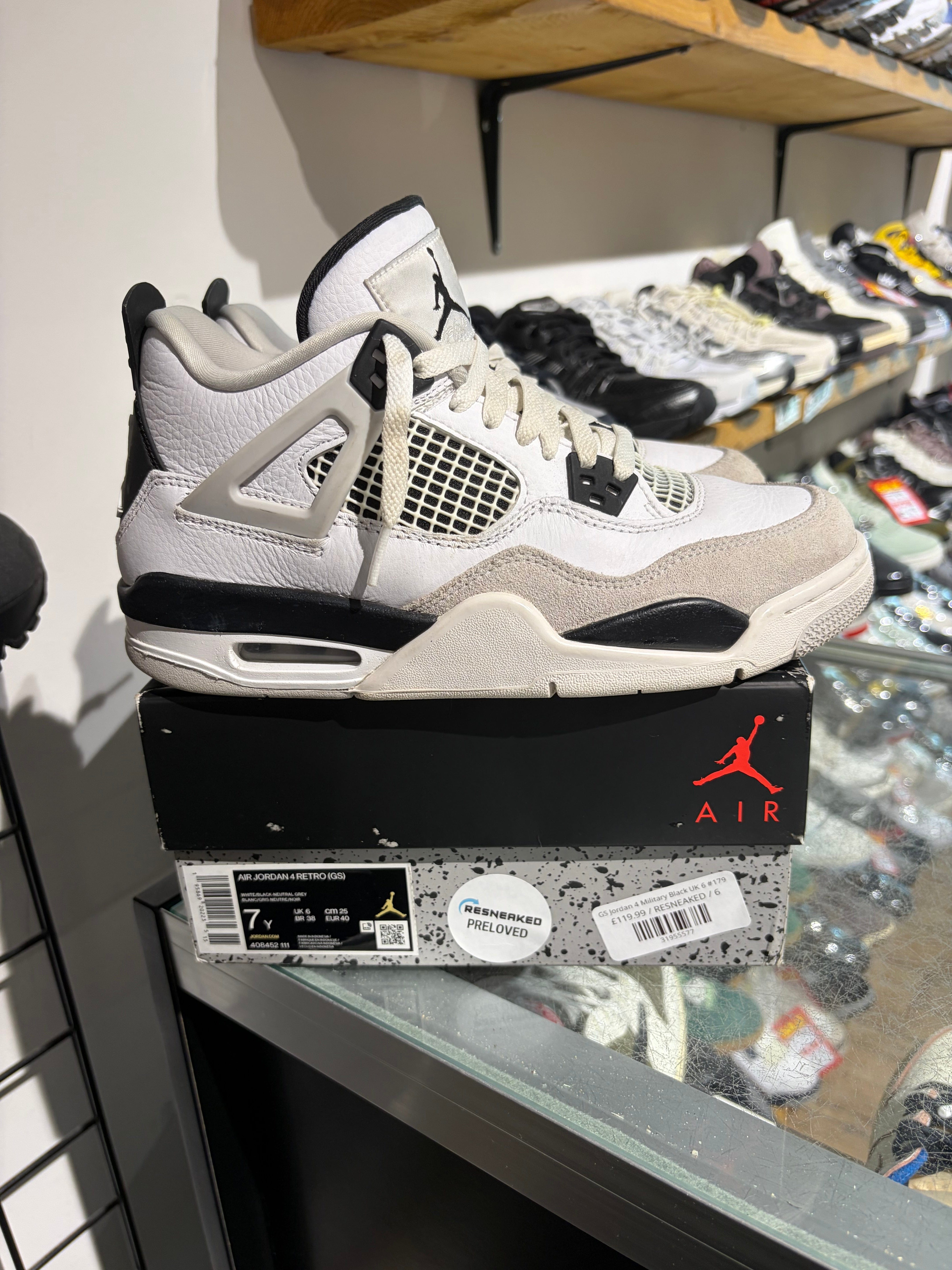 Jordan 4 GS Jordan 4 Military Black UK 6 #179