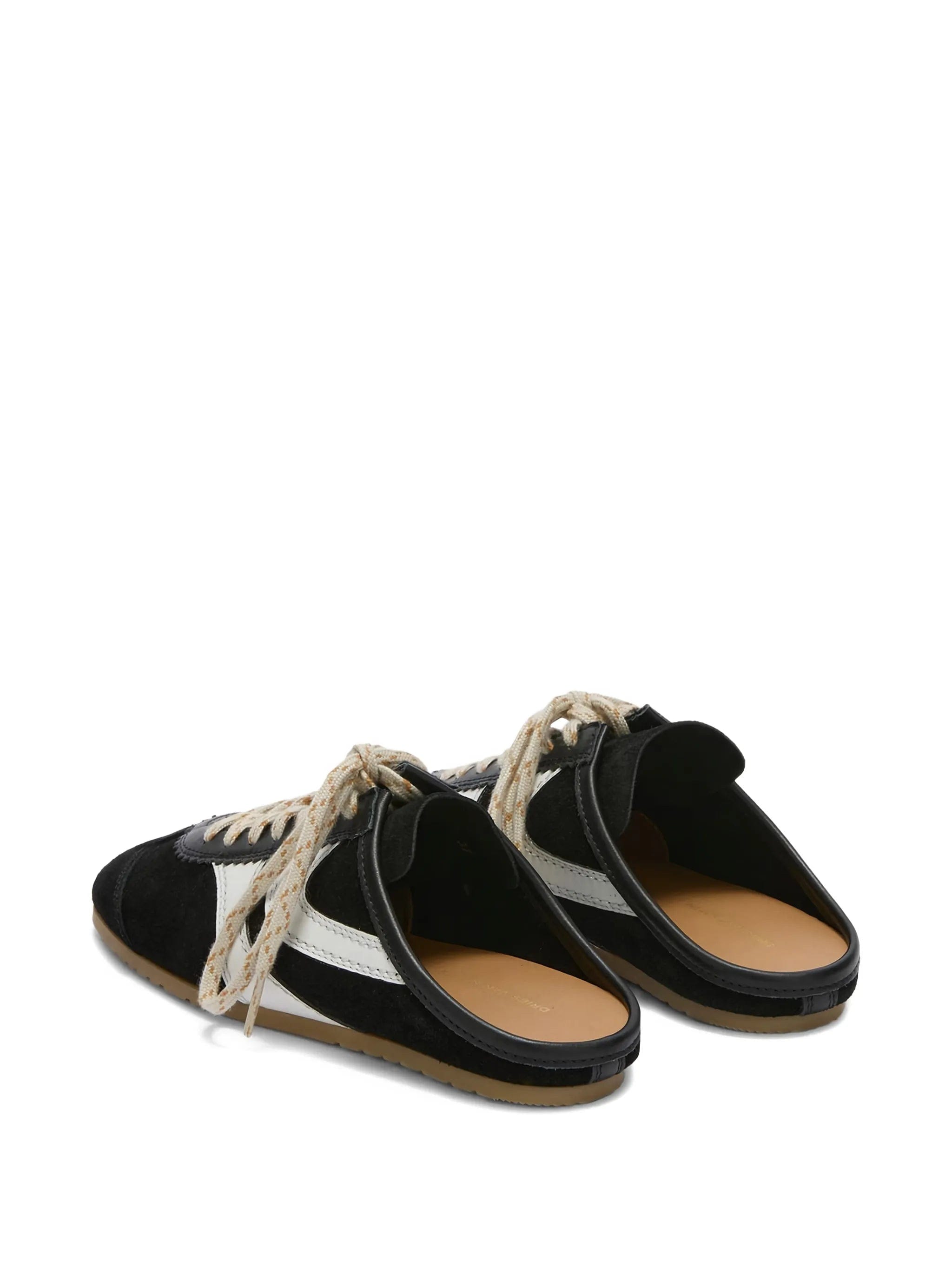 Dries Van Noten suede - stripe sneaker mules