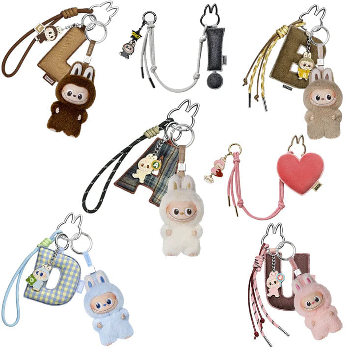 Labubu Pin for Love Mini Labubu Doll+Letter Pendant Combo (A - M)