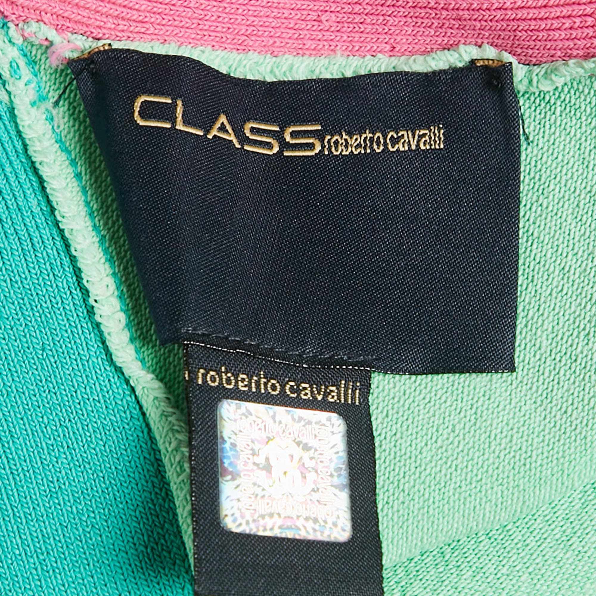 Roberto Cavalli Class By Roberto Cavalli Green Ribbed Tank Top