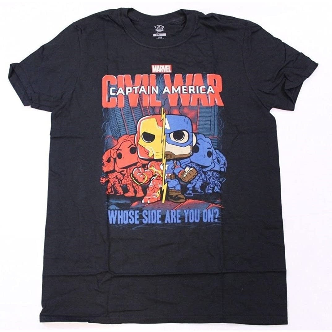 Funko Marvel Pop! Tees Civil War Captain America - Large
