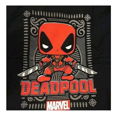 Funko Marvel Pop! Tees Ornate Deadpool Black - XS
