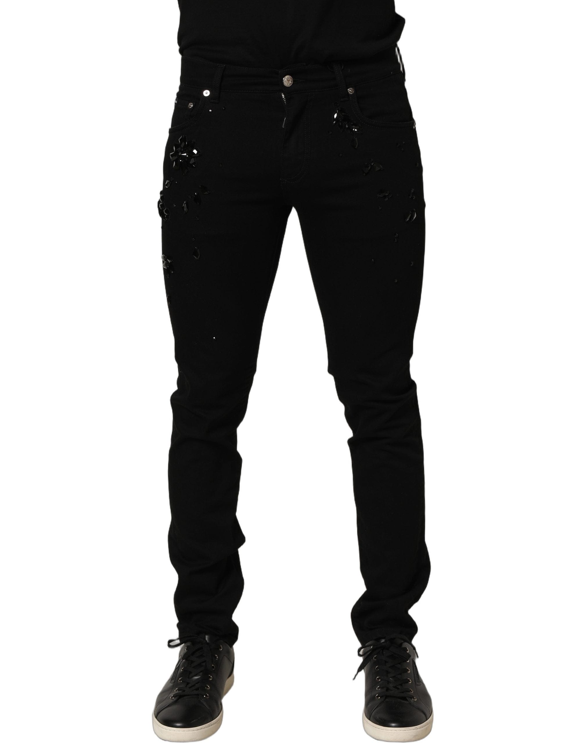Dolce & Gabbana Embellished Cotton Skinny blue Men's Jeans