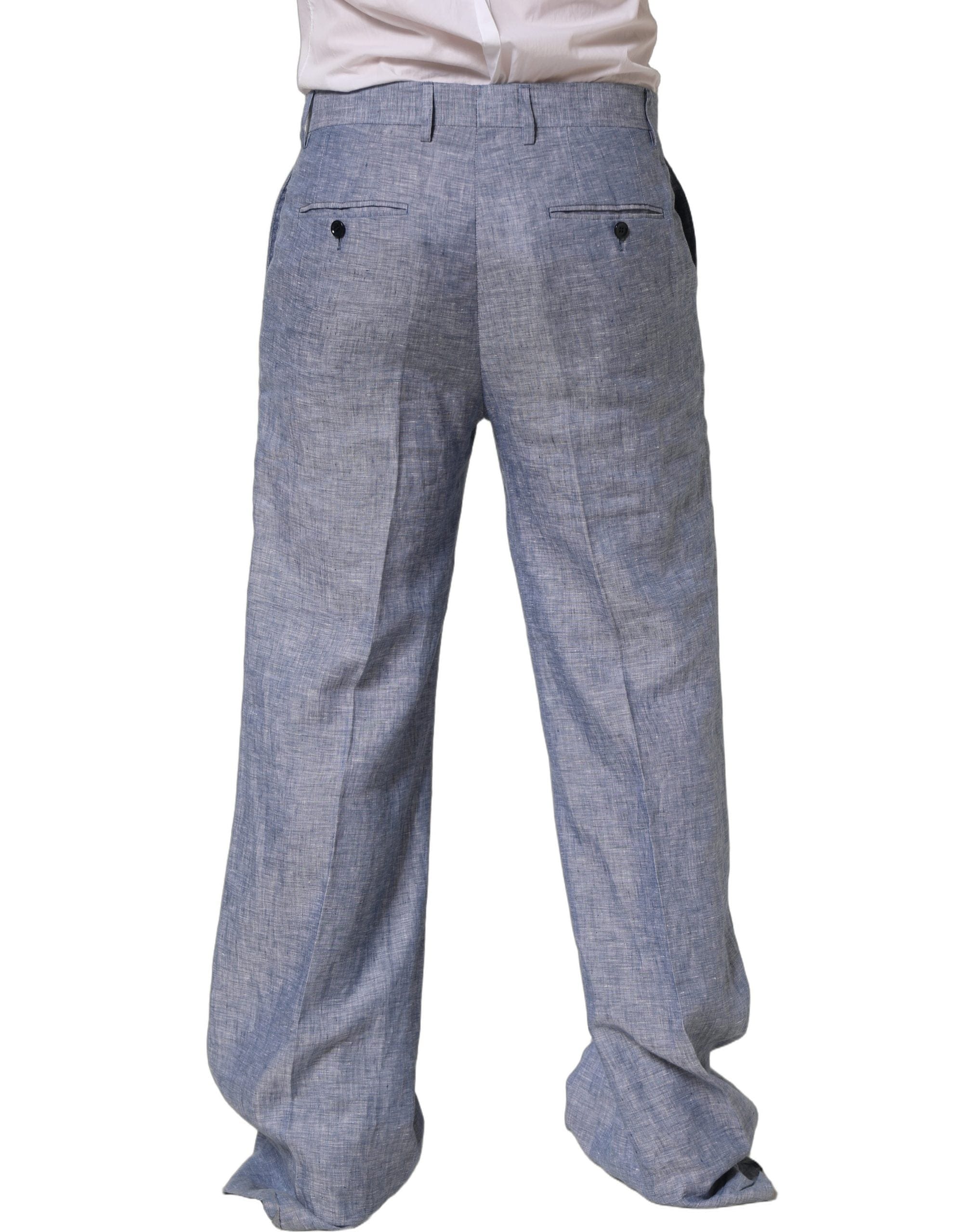 Dolce & Gabbana Linen Straight Dress Trouser Men's Pants