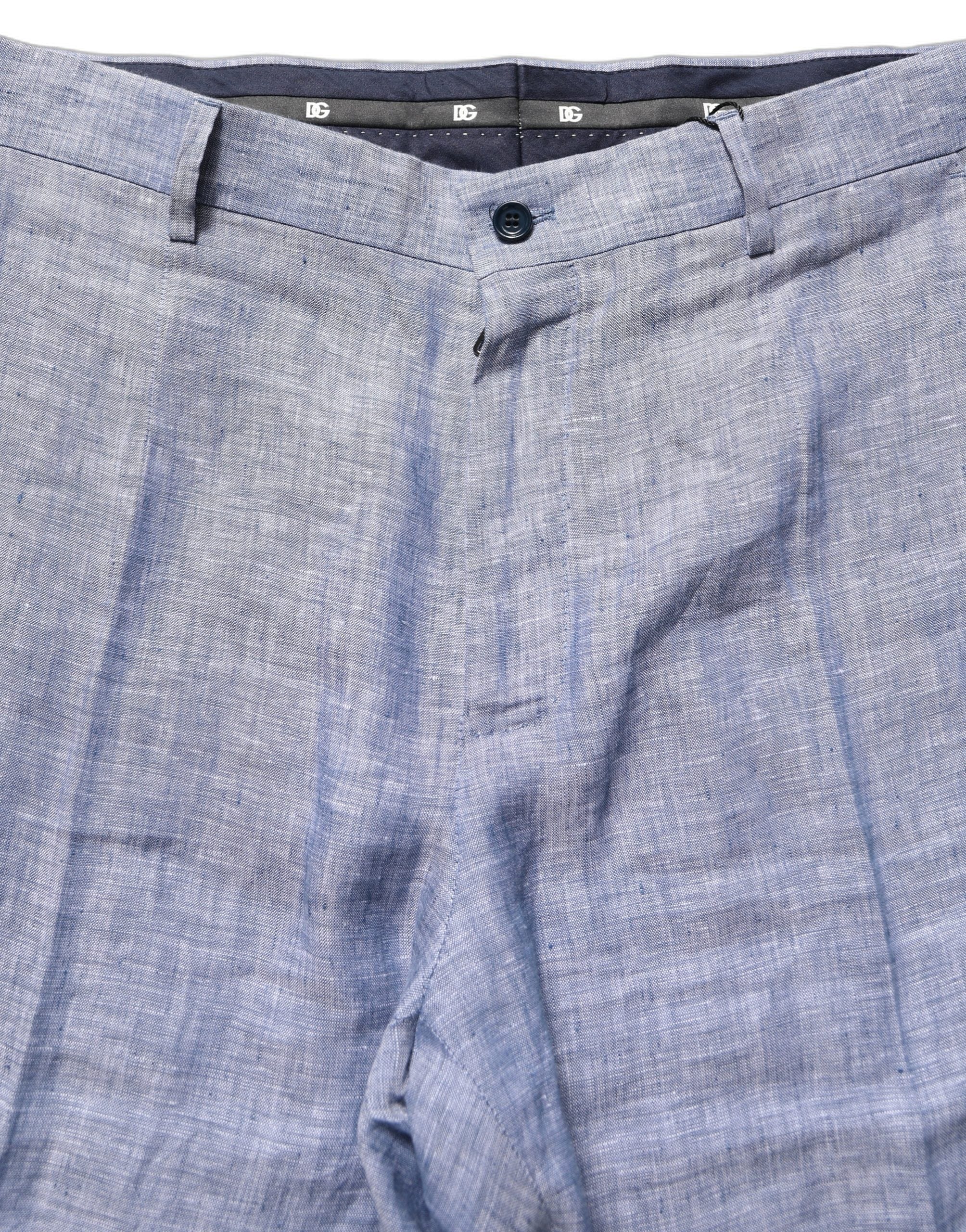 Dolce & Gabbana Linen Straight Dress Trouser Men's Pants