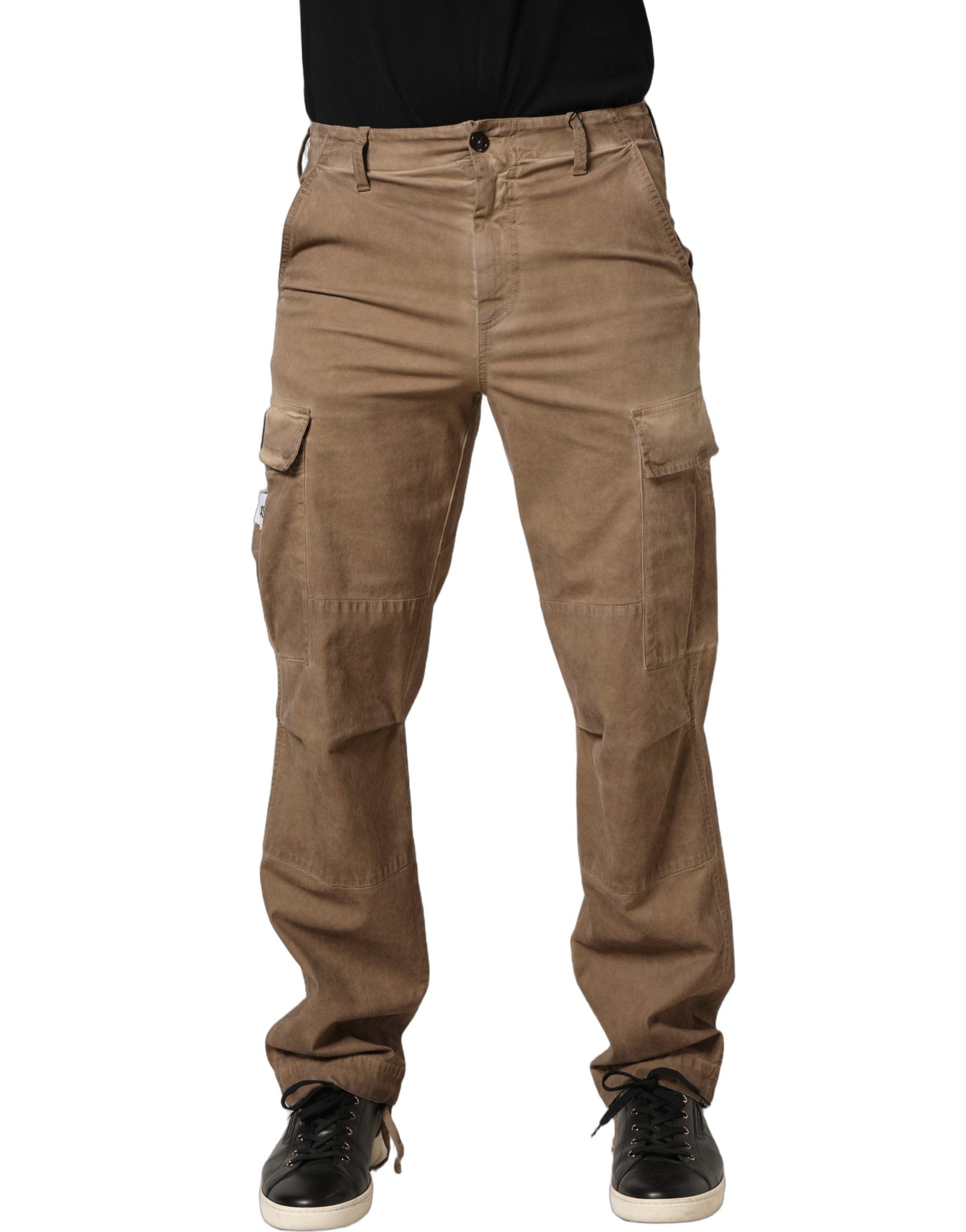 Dolce & Gabbana Mid Waist Cargo Straight Trouser Men's Pants