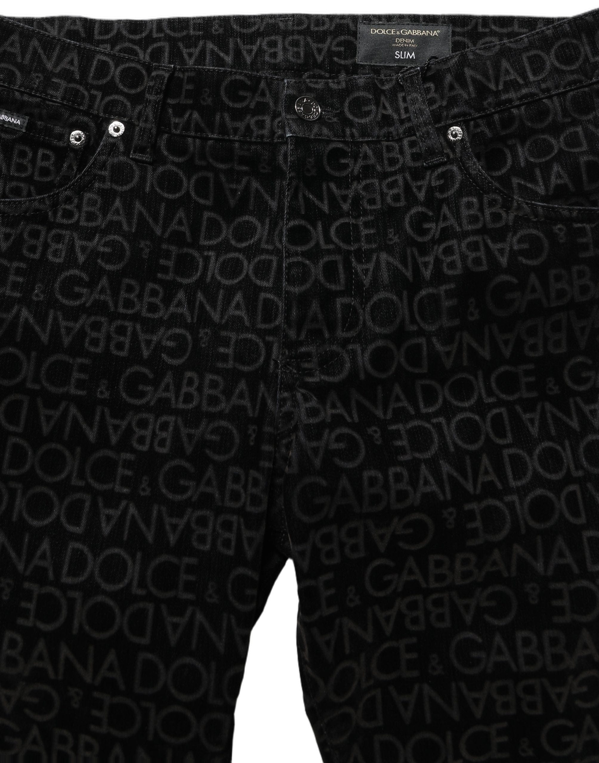 Dolce & Gabbana Logo Monogram Cotton Slim blue Men's Jeans