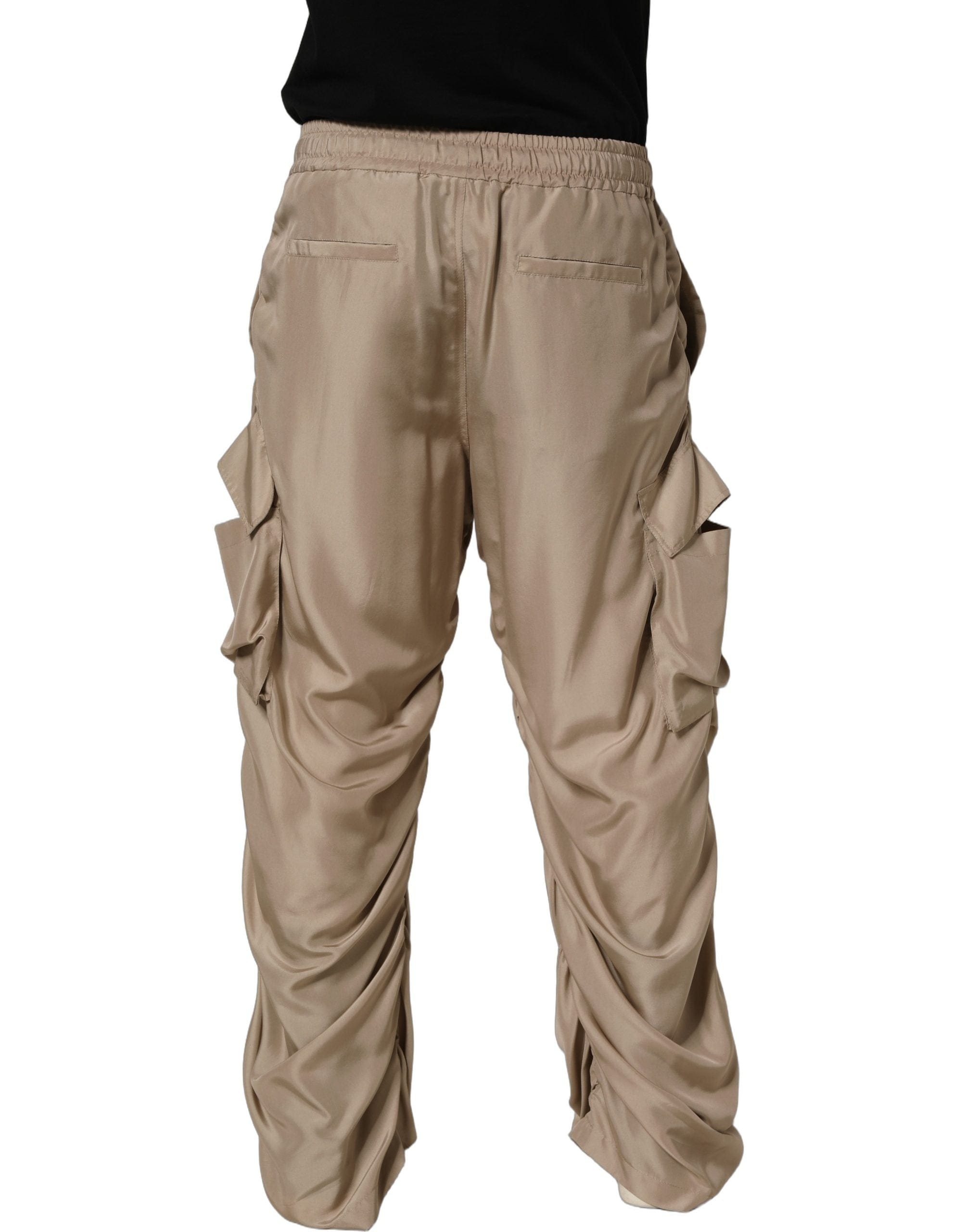 Dolce & Gabbana Ruched Cargo Parachute Men Jogger Men's Pants