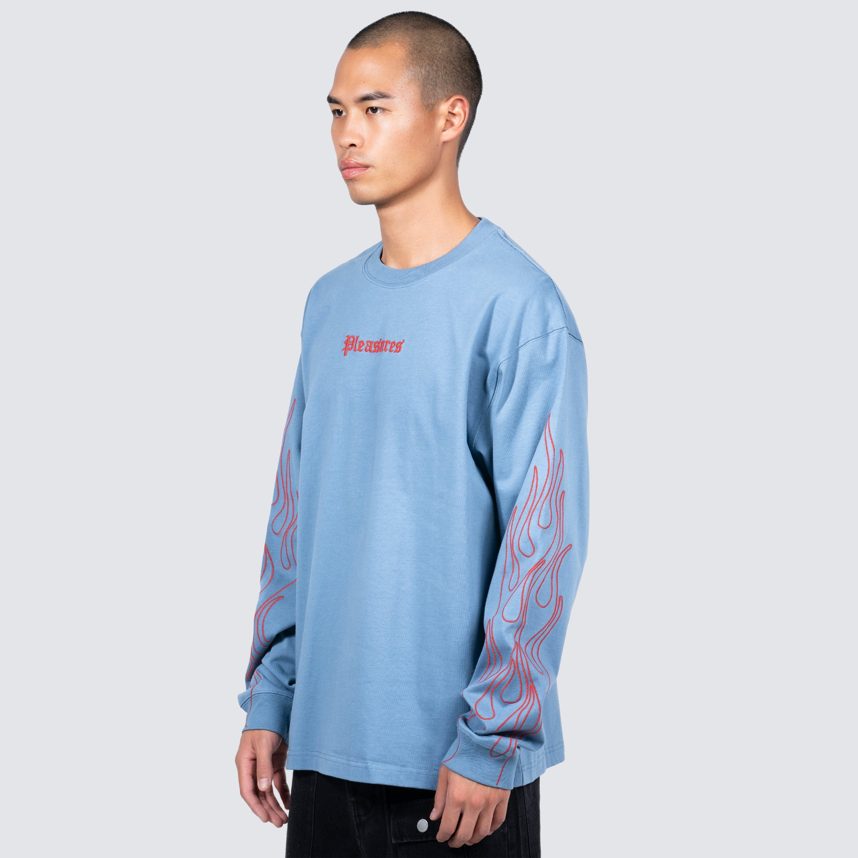 Pleasures FIERY HEAVYWEIGHT LONGSLEEVE (SLATE)