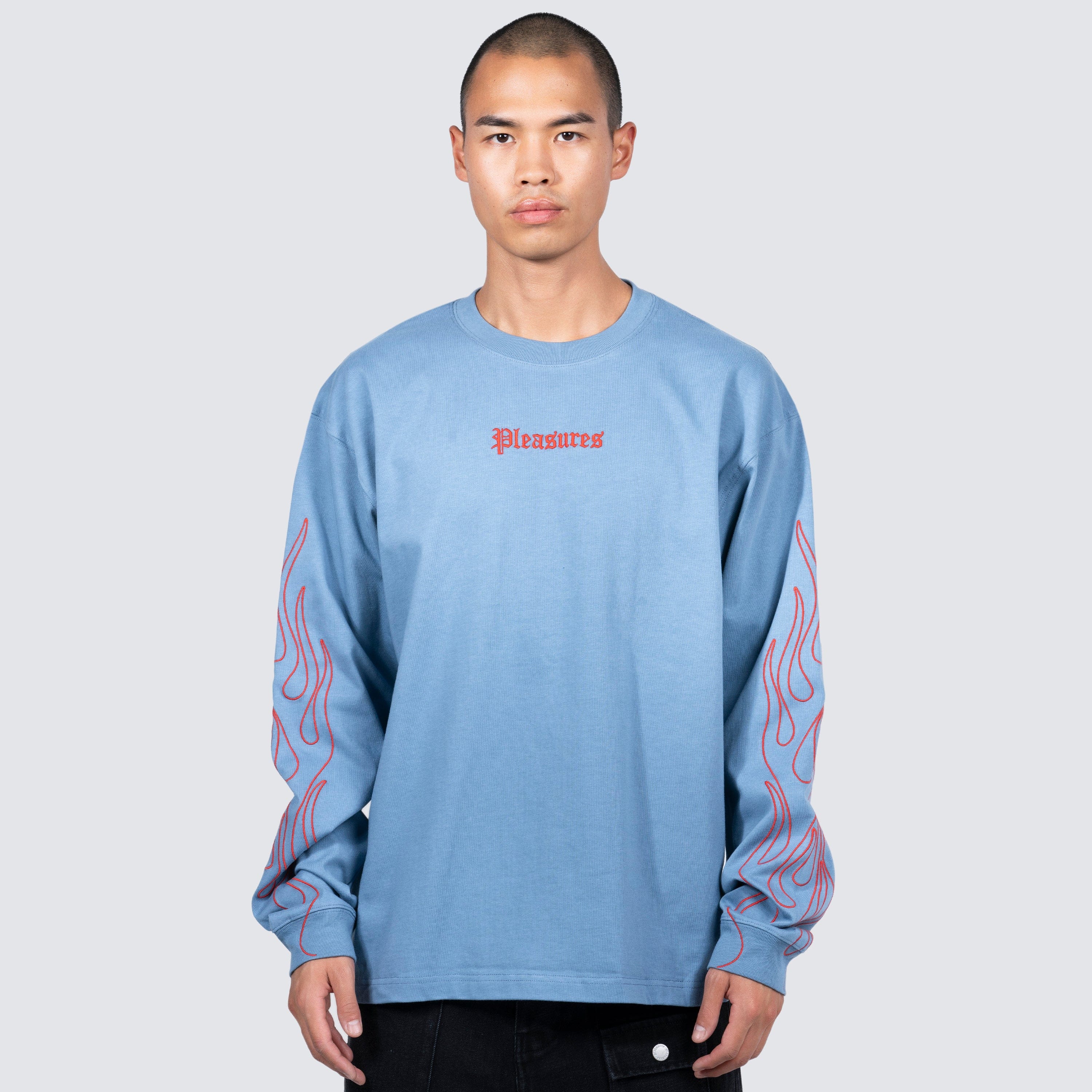 Pleasures FIERY HEAVYWEIGHT LONGSLEEVE (SLATE)