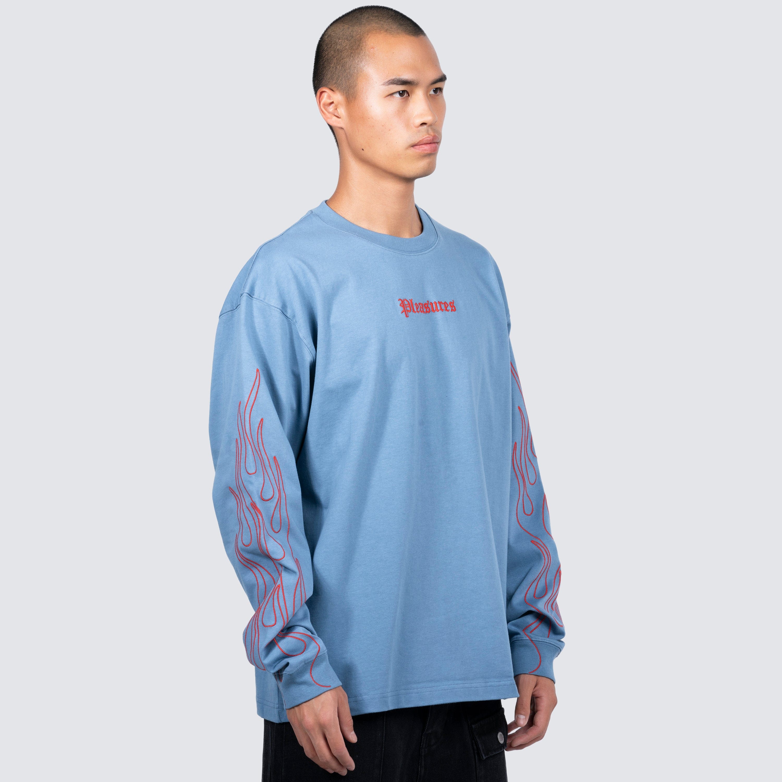 Pleasures FIERY HEAVYWEIGHT LONGSLEEVE (SLATE)