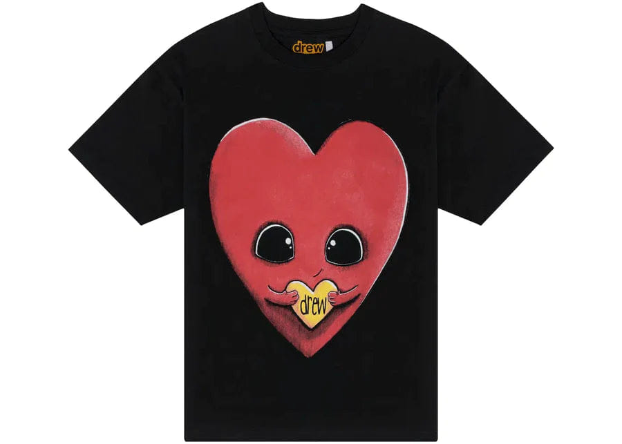Drew House Drew heart ss T-Shirt black لفت القلب ss تي شيرت أسود
