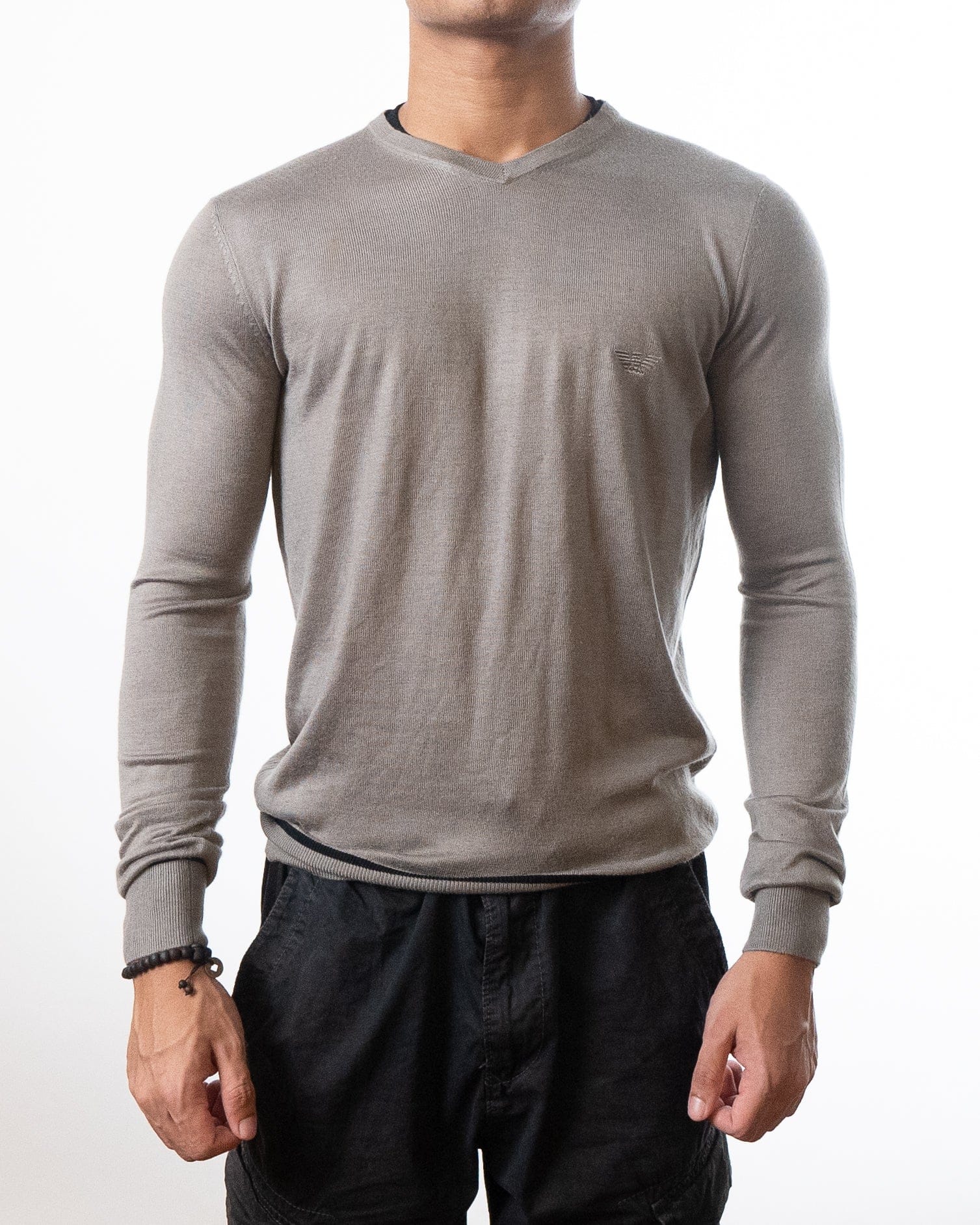 Armani Emporio Armani Grey V - Neck Jumper (S)