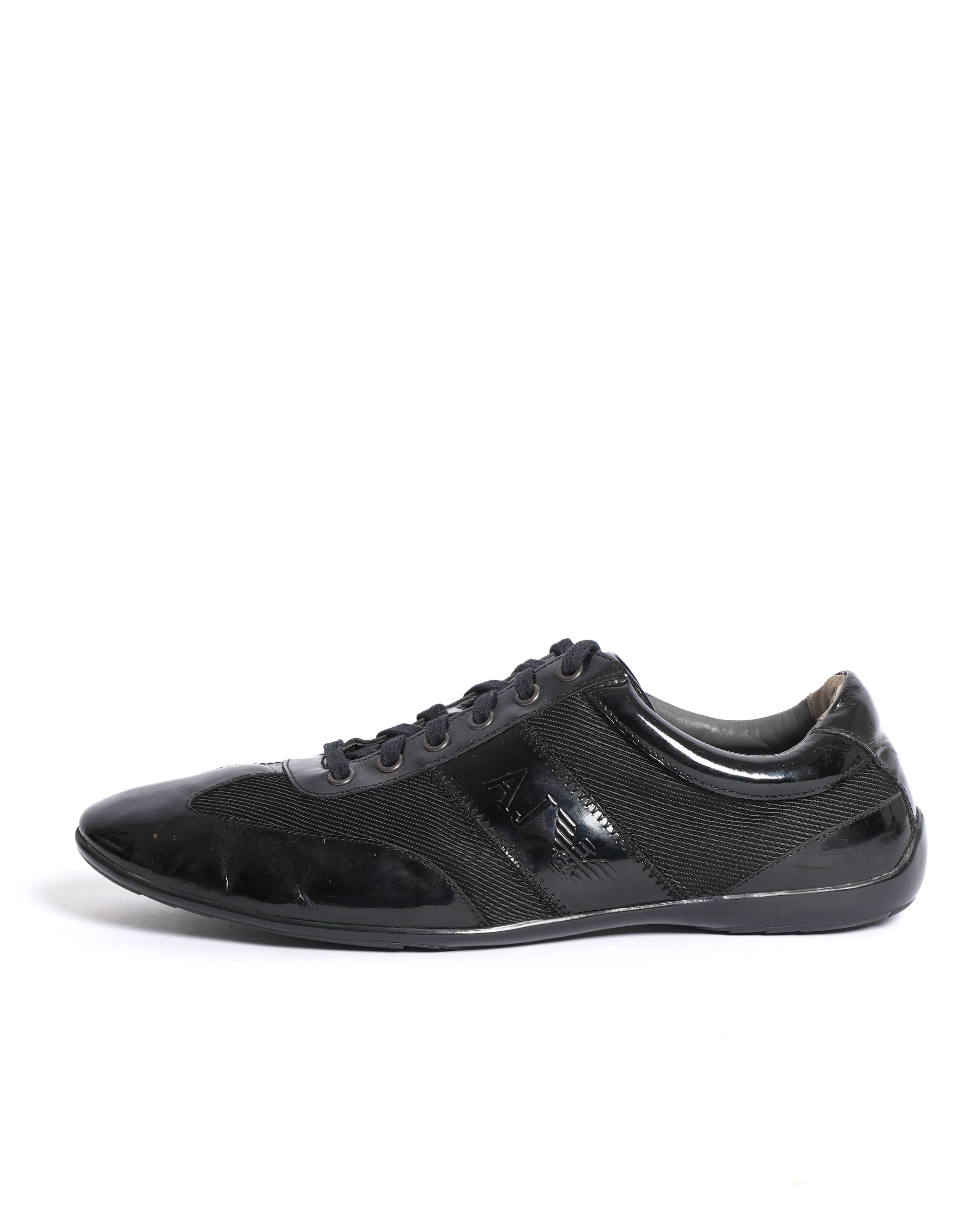 Armani jeans Black patent leather lace up shoes