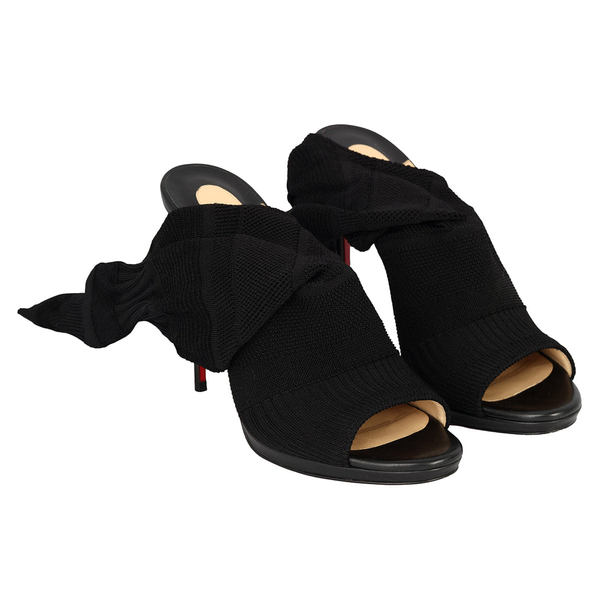 CHRISTIAN LOUBOUTIN EU - 39 CHEMINEN CUTOUT STRETCH KNIT SOCK BOOTS