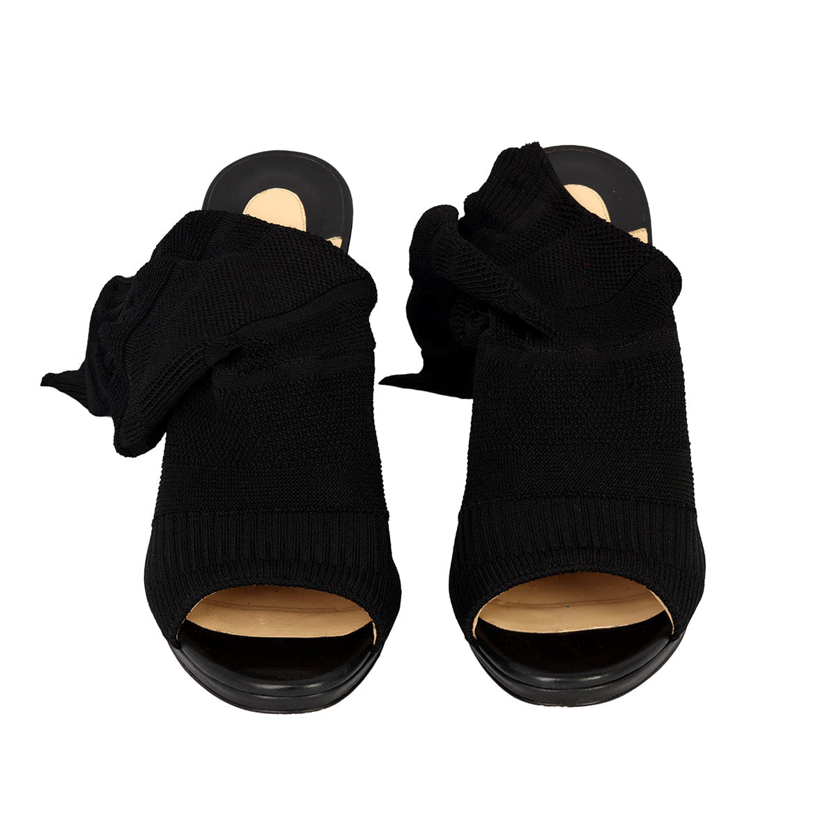 CHRISTIAN LOUBOUTIN EU - 39 CHEMINEN CUTOUT STRETCH KNIT SOCK BOOTS