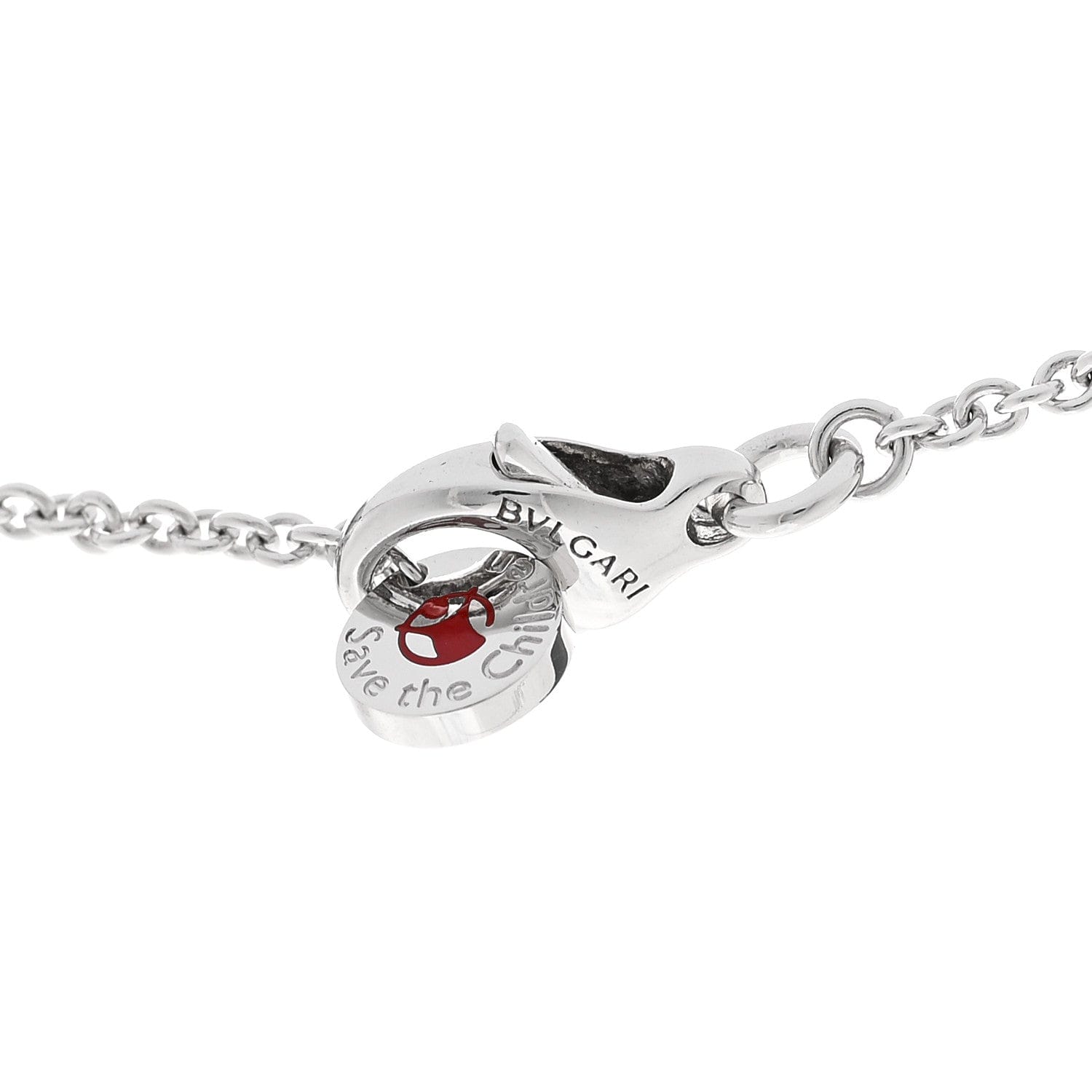 Bulgari Sterling Silver Ceramic Save The Children Pendant Necklace