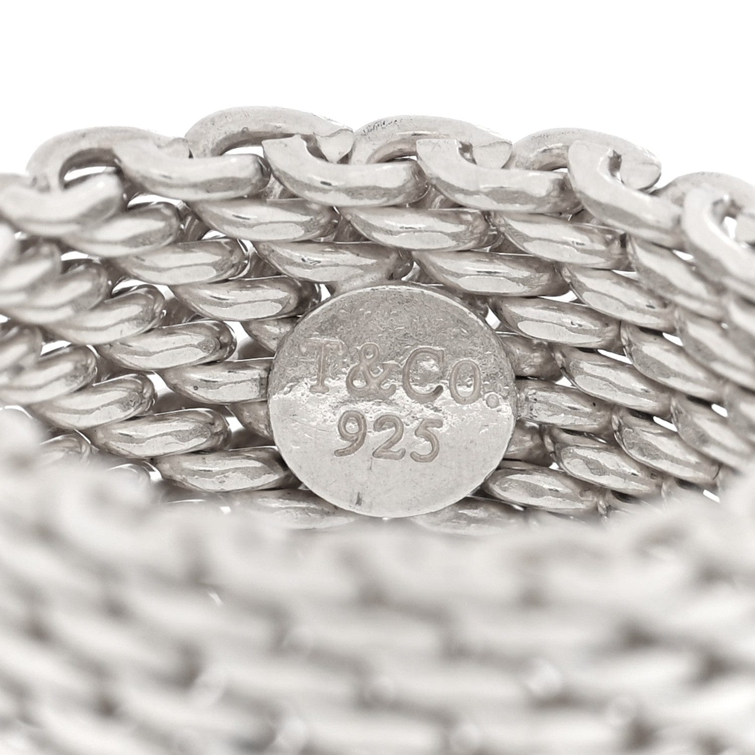 Tiffany Sterling Silver Somerset Mesh Ring 52 6