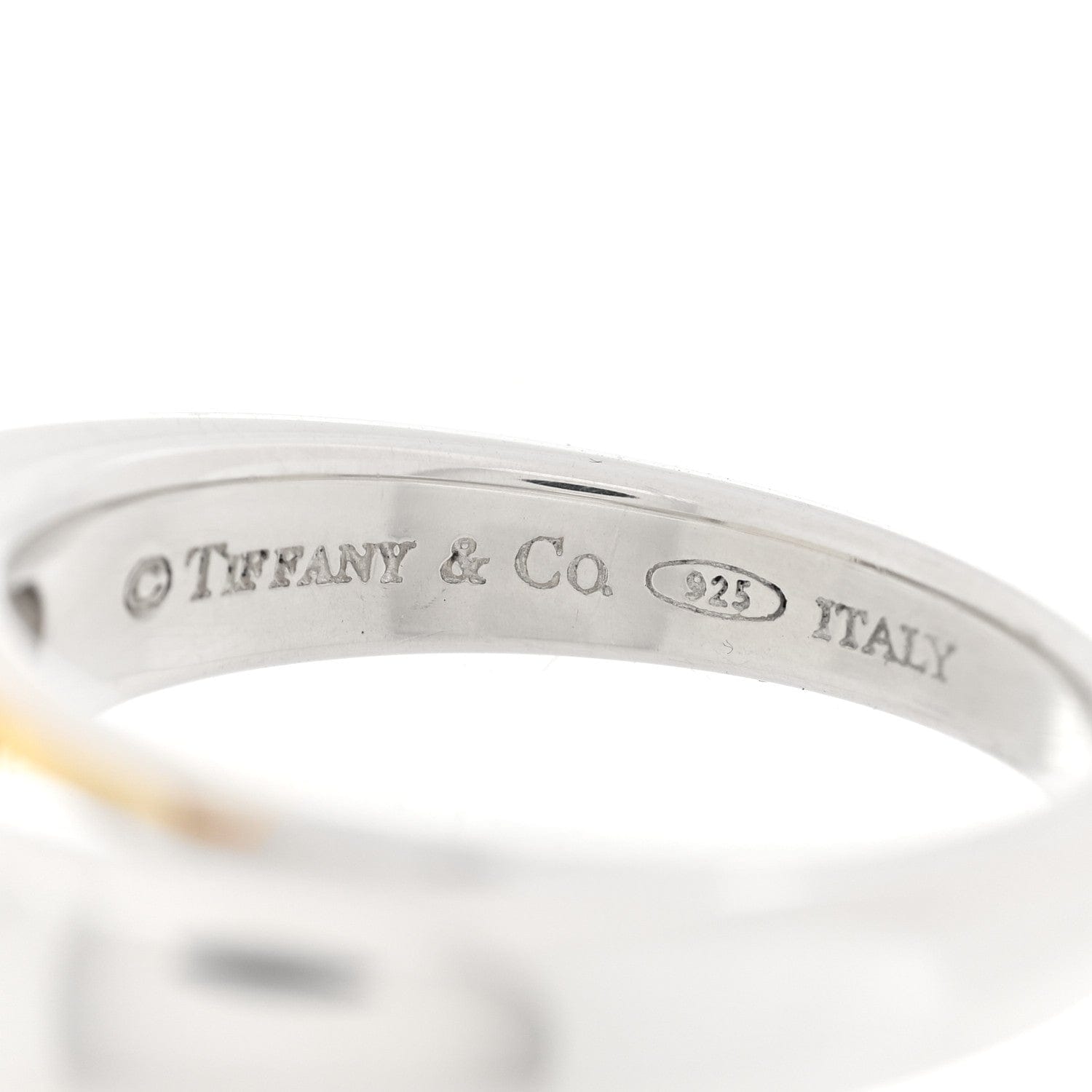 Tiffany Sterling Silver Citrine Emerald Cut Band Ring 52 6