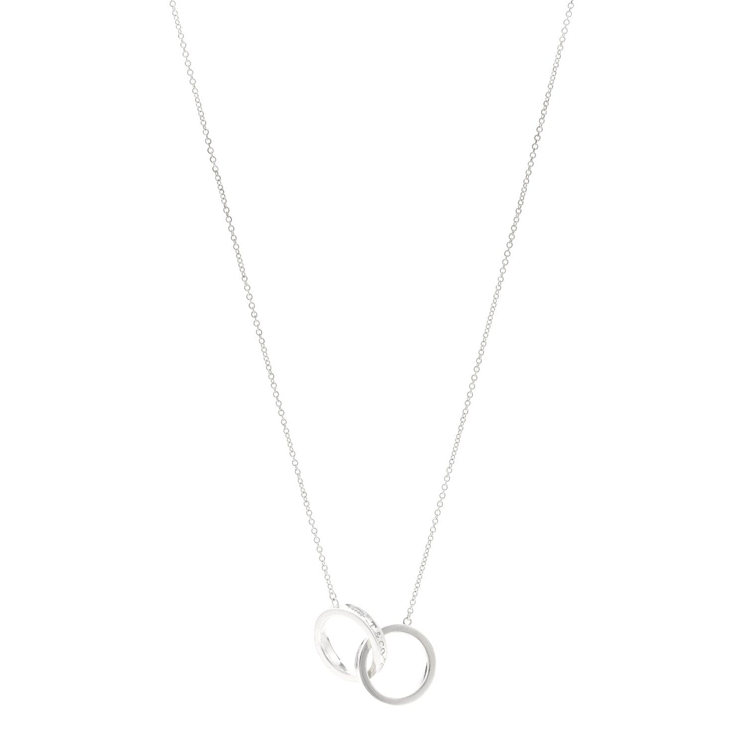 Tiffany Sterling Silver 1837 Interlocking Circles Pendant Necklace