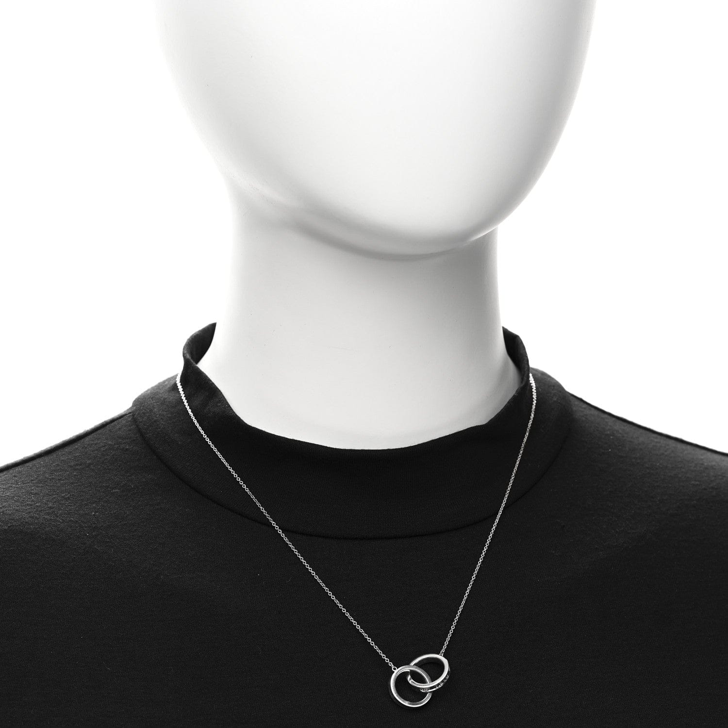 Tiffany Sterling Silver 1837 Interlocking Circles Pendant Necklace