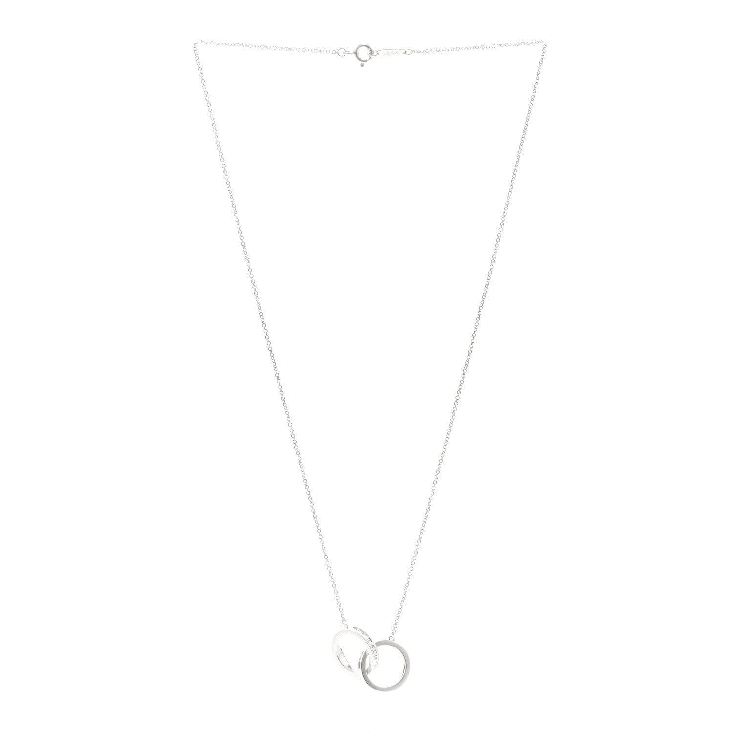 Tiffany Sterling Silver 1837 Interlocking Circles Pendant Necklace