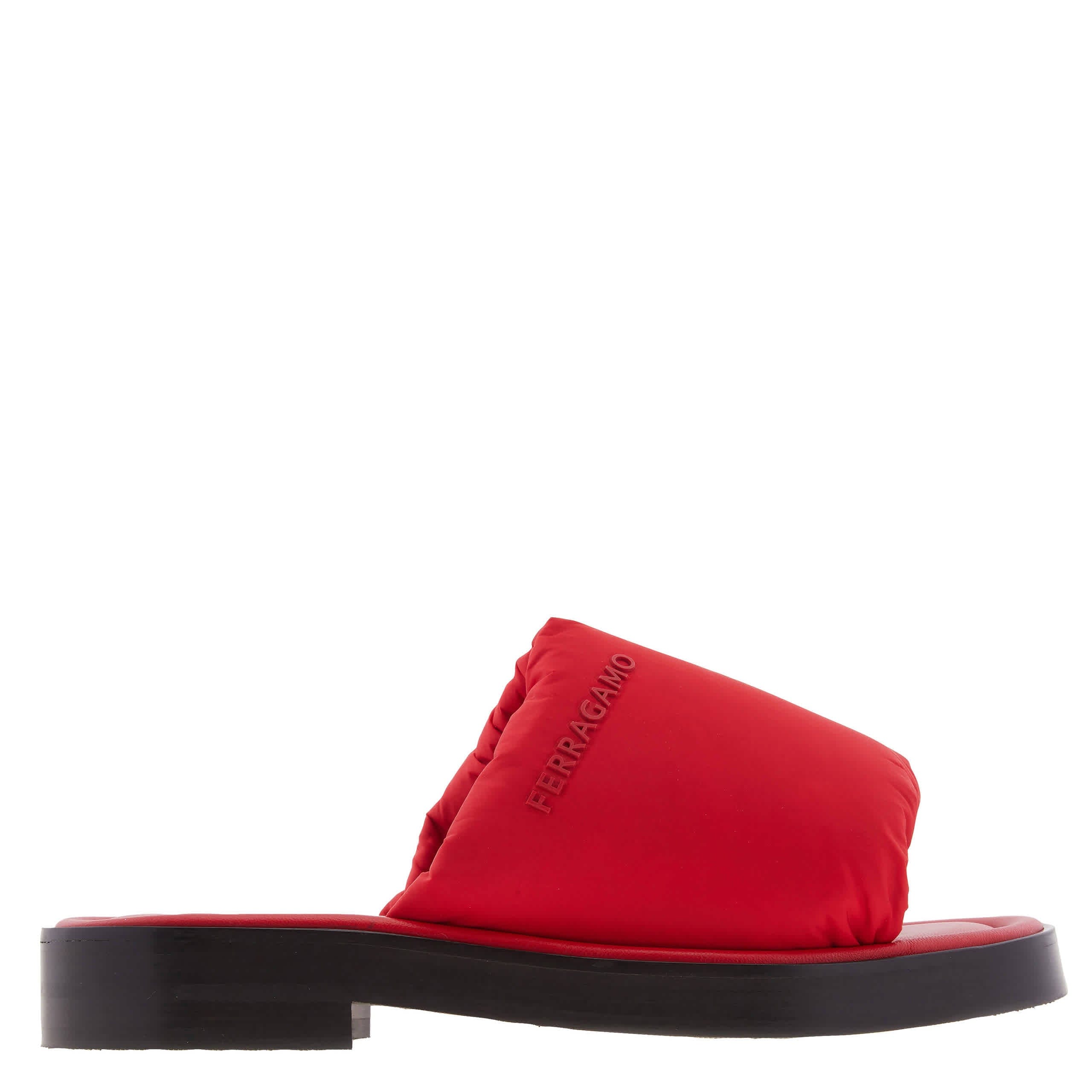 Ferragamo Delfino Padded Slide Sandals, Size 9