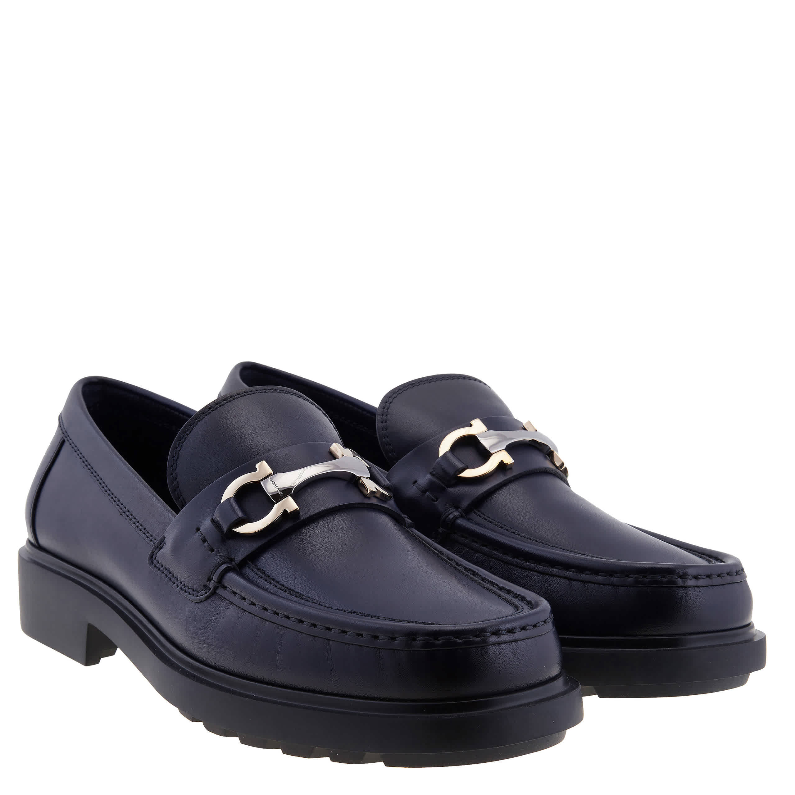 Ferragamo Duglas Gancini Ornament Loafers, Size 9 EE