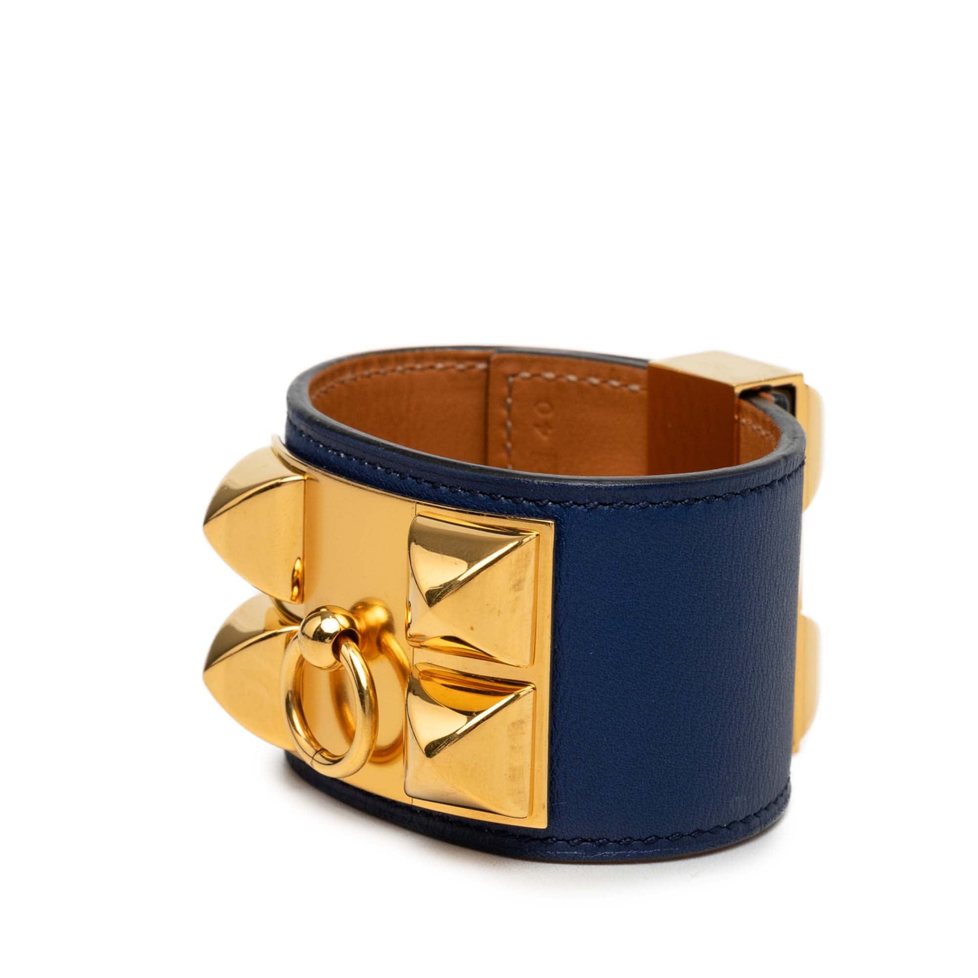 Hermès Swift and Gold Plated Collier de Chien Bracelet