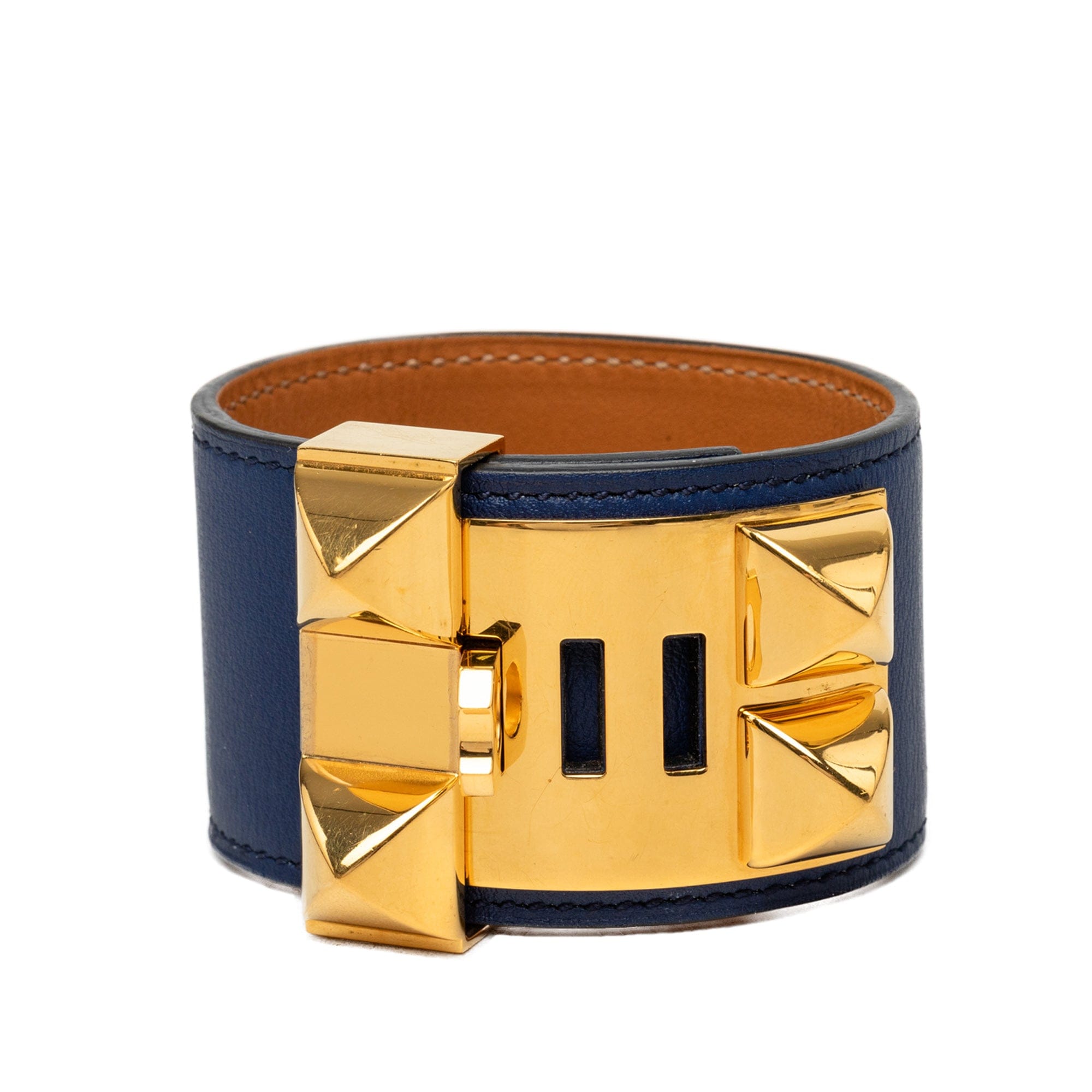 Hermès Swift and Gold Plated Collier de Chien Bracelet