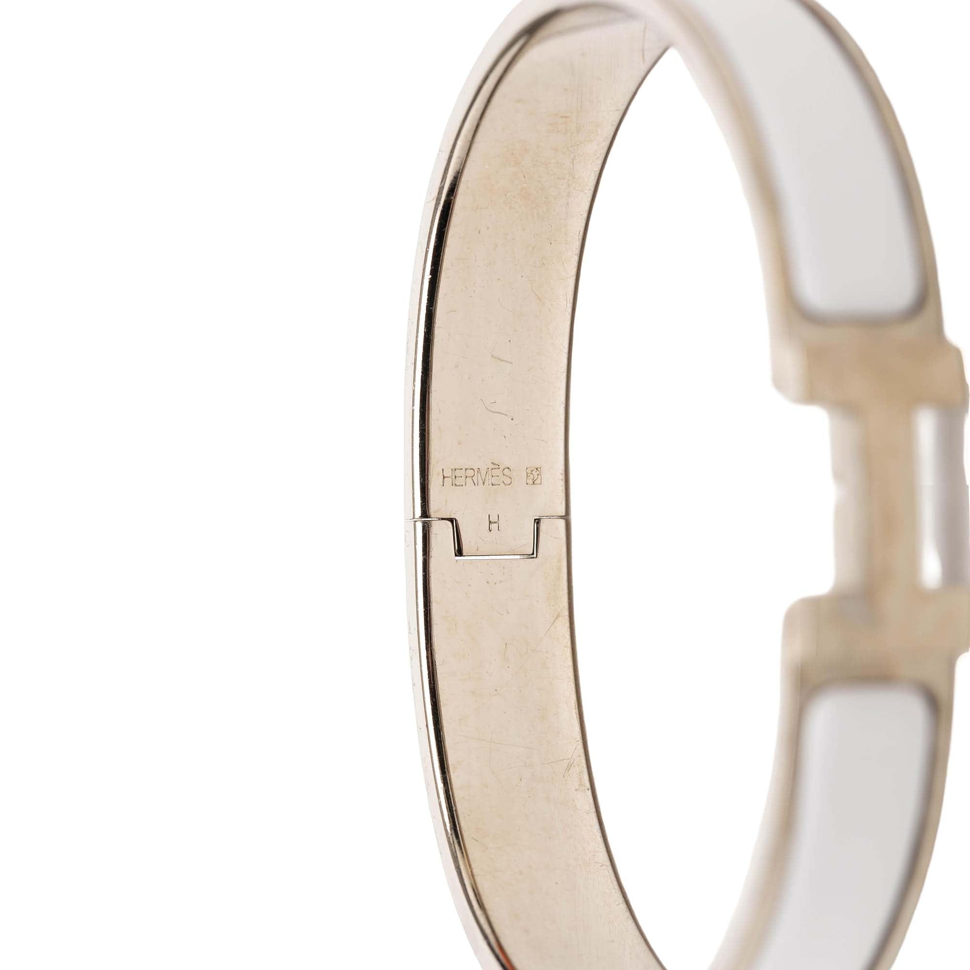 Hermès Narrow Enamel Clic H Bracelet GM