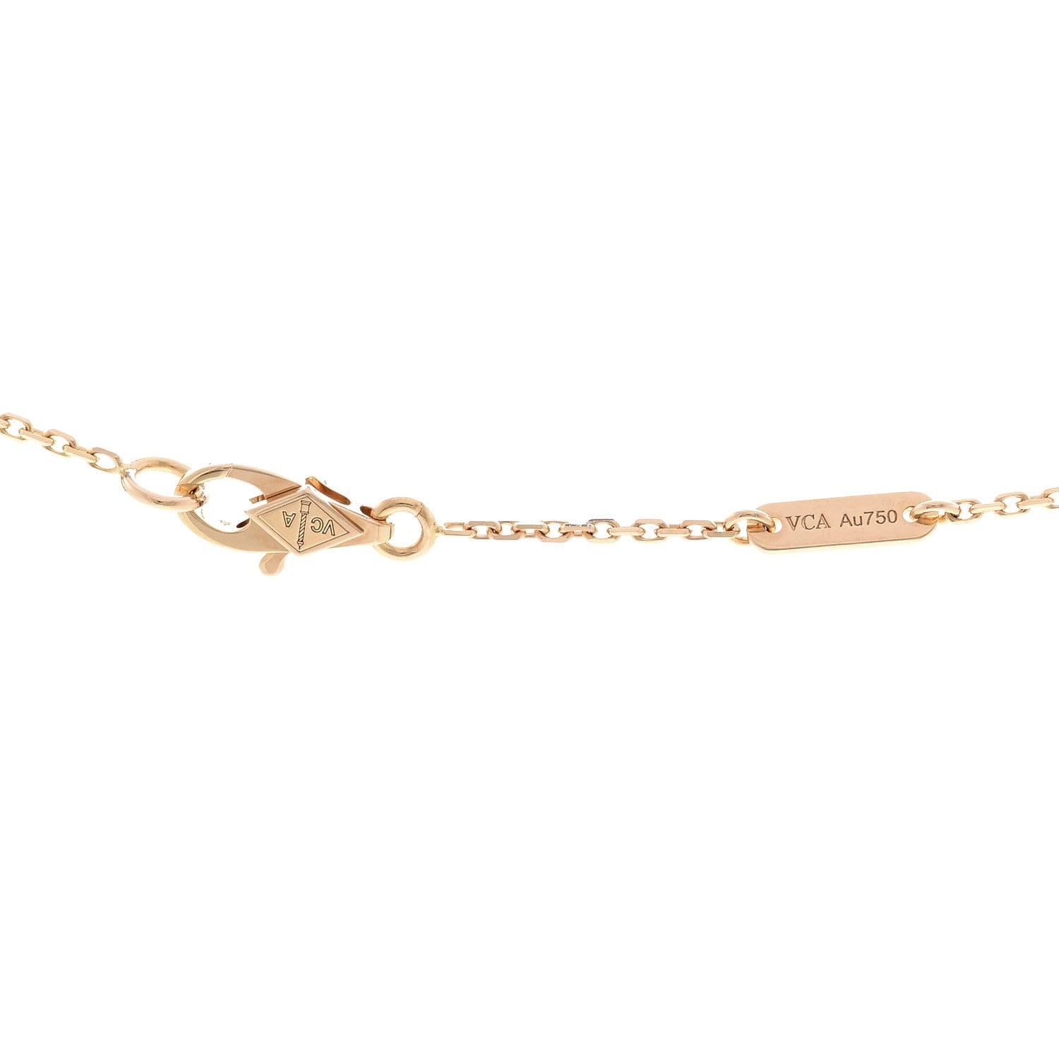 Van Cleef & Arpels 18K Rose Gold Carnelian Sweet Alhambra Pendant Necklace