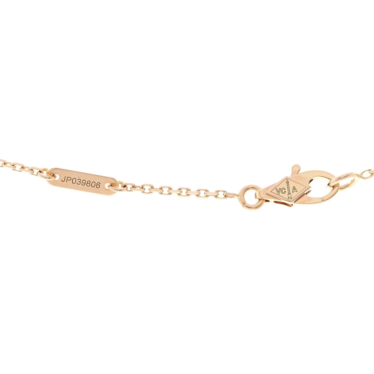 Van Cleef & Arpels 18K Rose Gold Carnelian Sweet Alhambra Pendant Necklace