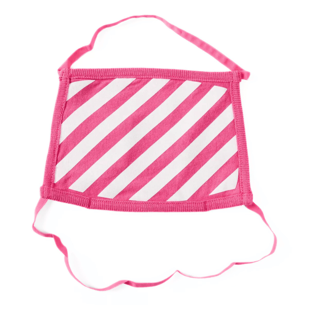 OFF WHITE DIAGONAL GRAPHIC PRINT FACE MASK FUCHSIA WHITE