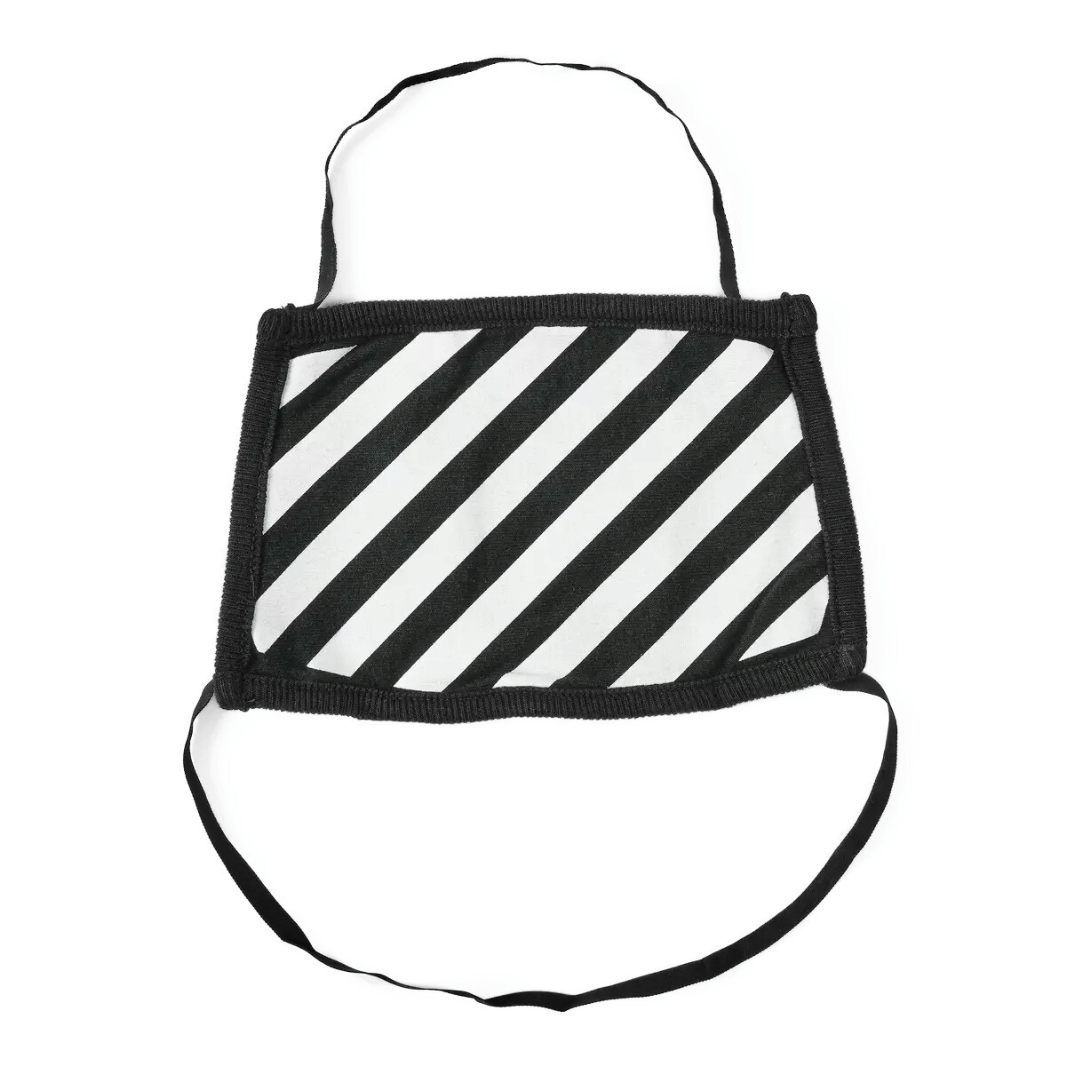 OFF WHITE BRUSHED DIAG FACE MASK BLACK WHITE