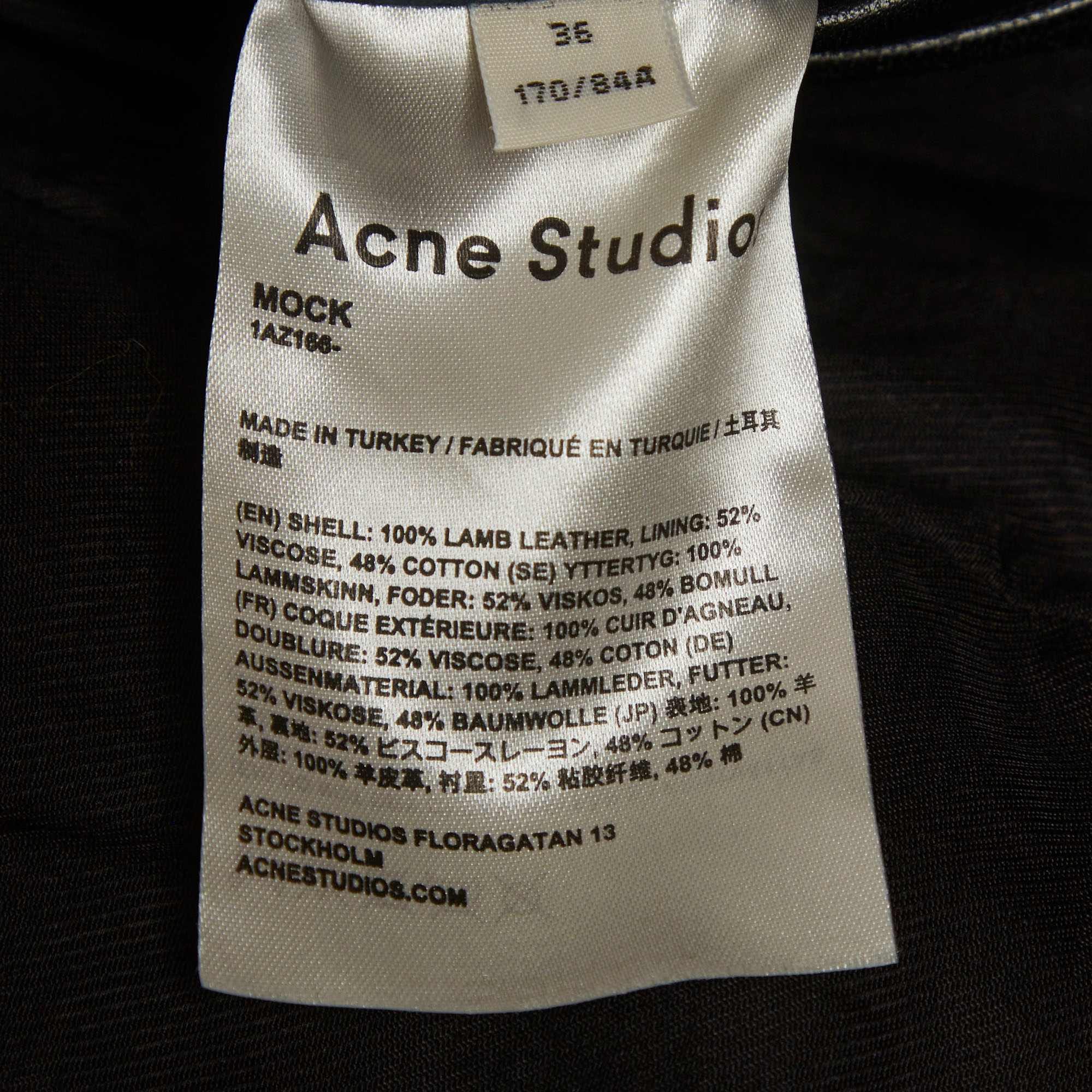 Acne Studios Black Leather Mock Biker Jacket