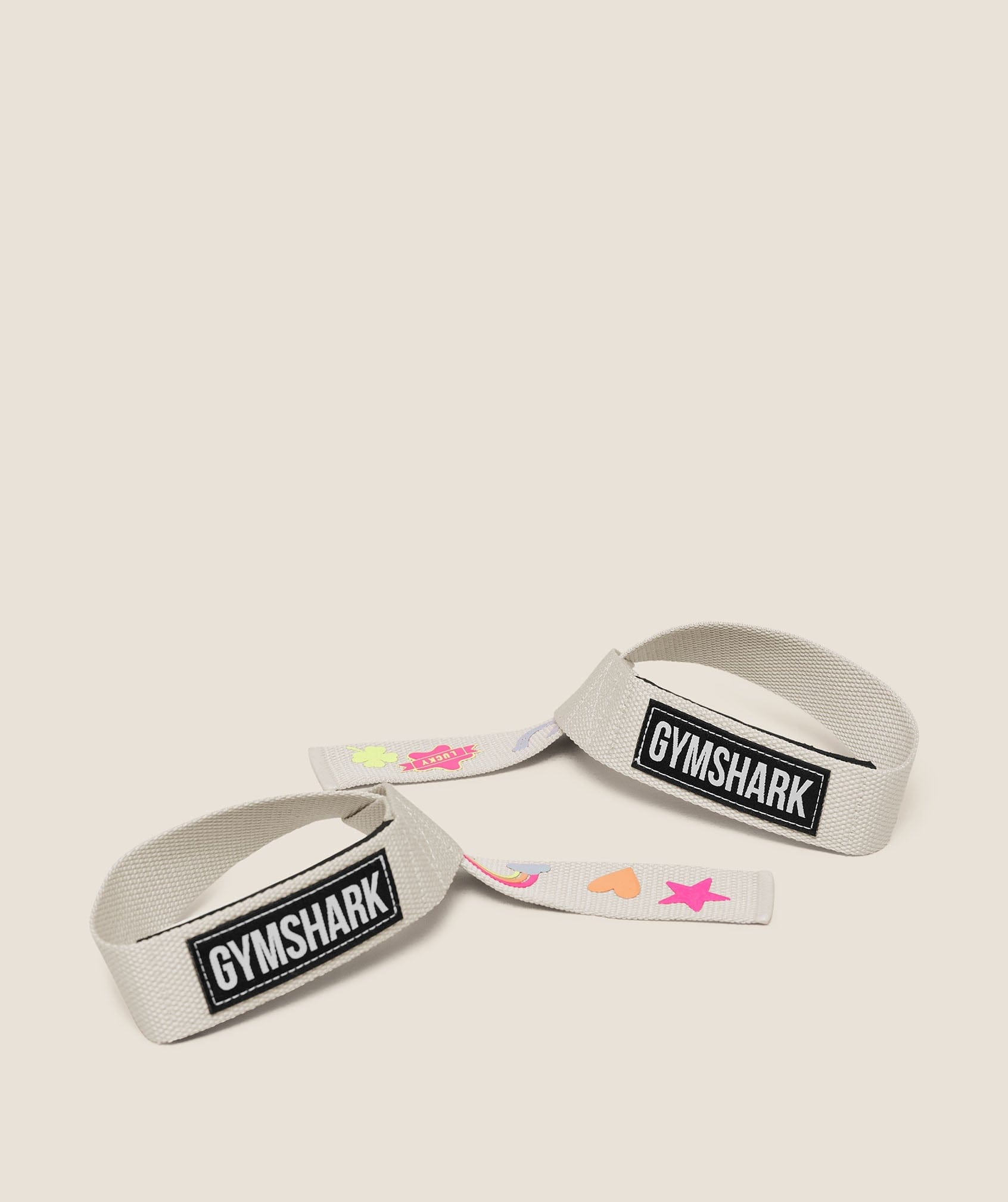 Gymshark Women's Gymshark Lucky Graphic Silicone Lifting Straps Tinted White