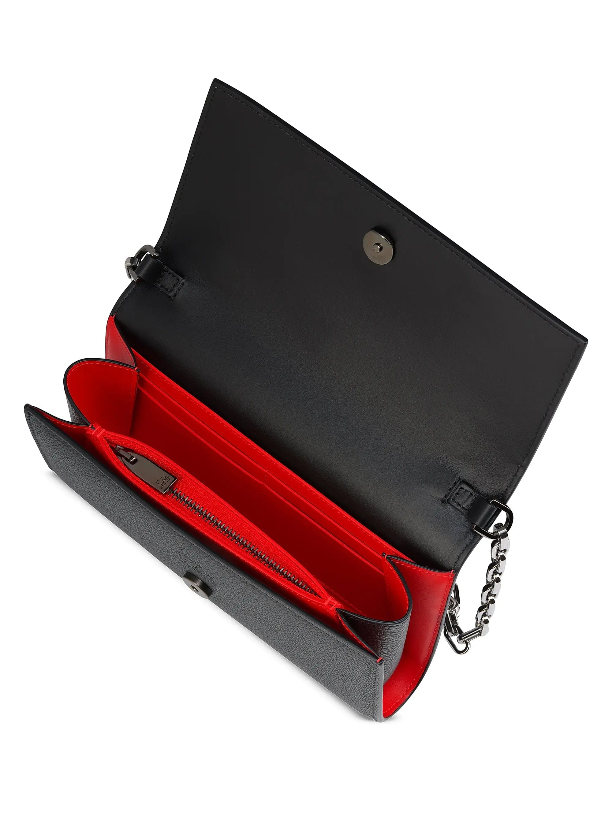 Christian Louboutin Paloma Grained Calf Leather Chain Wallet