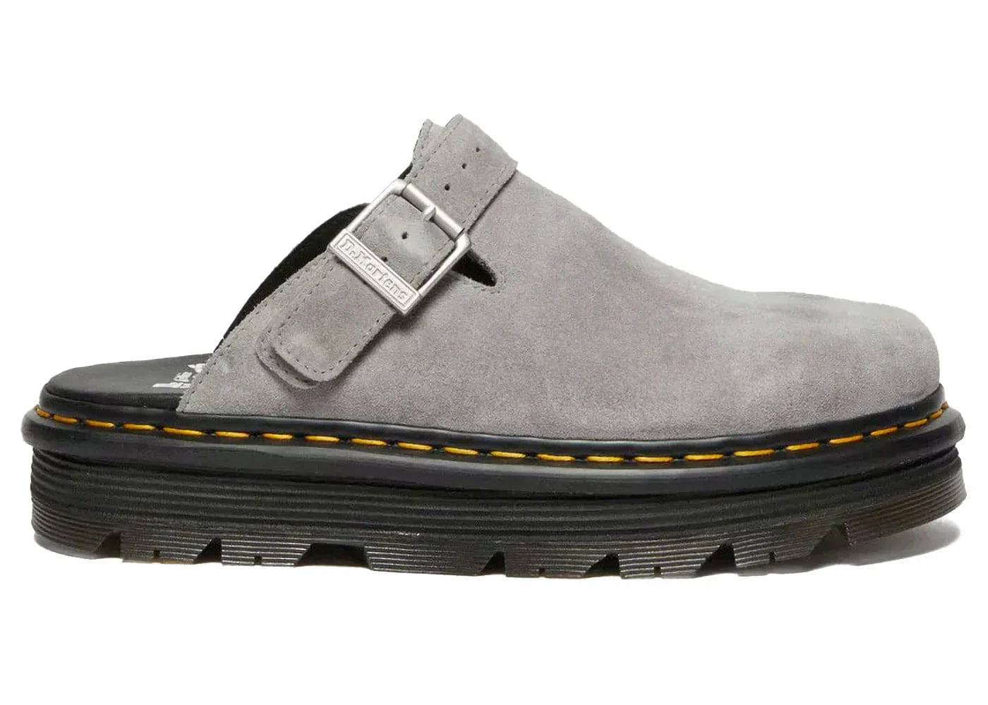 Dr. Martens Zebzag Suede Slingback Platform Mule Grey