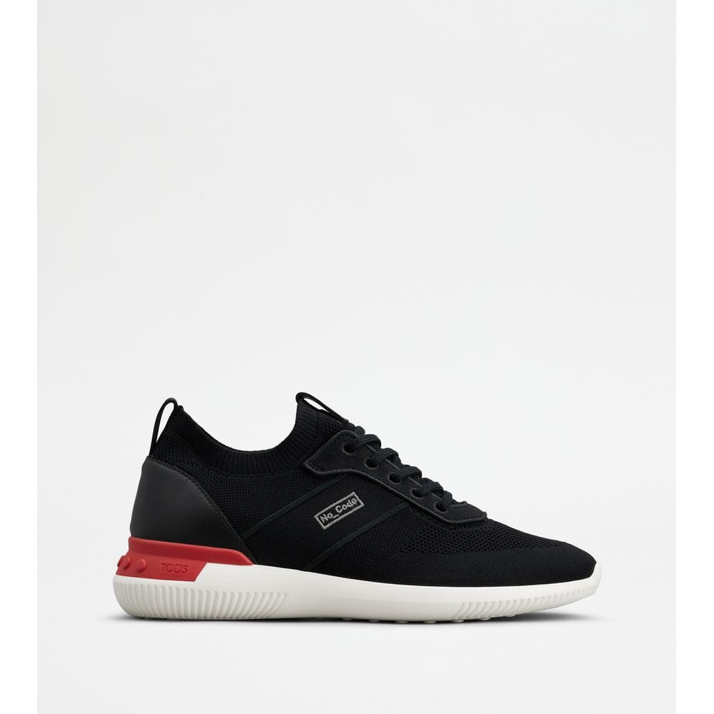Tod's Tods No_Code Knit In Technical Fabric And Leather Black Red White Mens