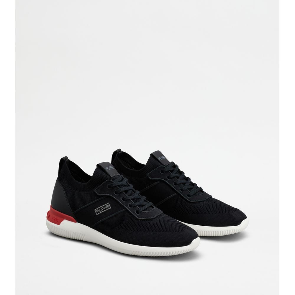 Tod's Tods No_Code Knit In Technical Fabric And Leather Black Red White Mens