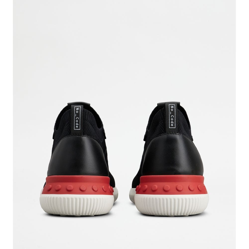 Tod's Tods No_Code Knit In Technical Fabric And Leather Black Red White Mens