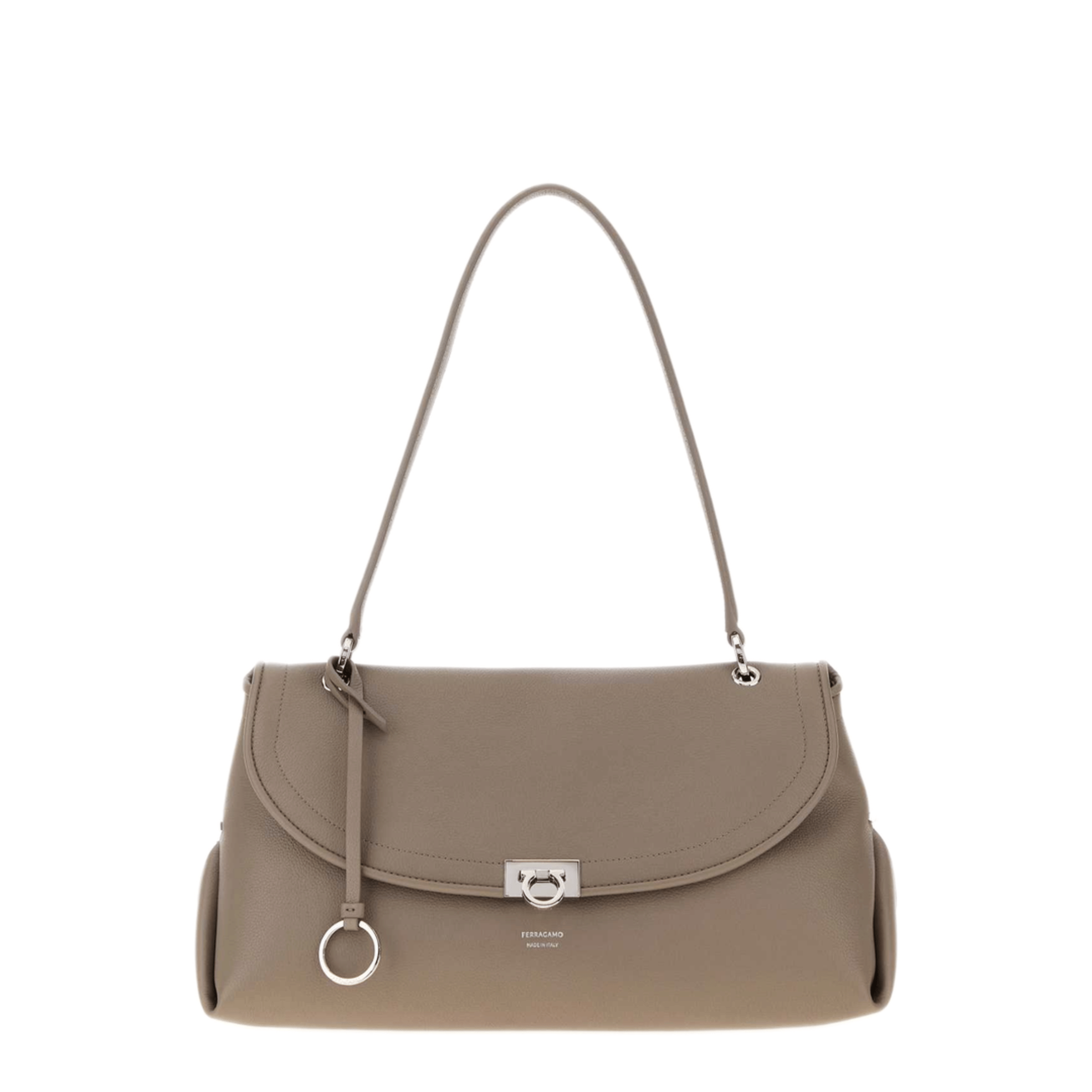 Ferragamo Hug Medium Leather Shoulder Bag - Taupe