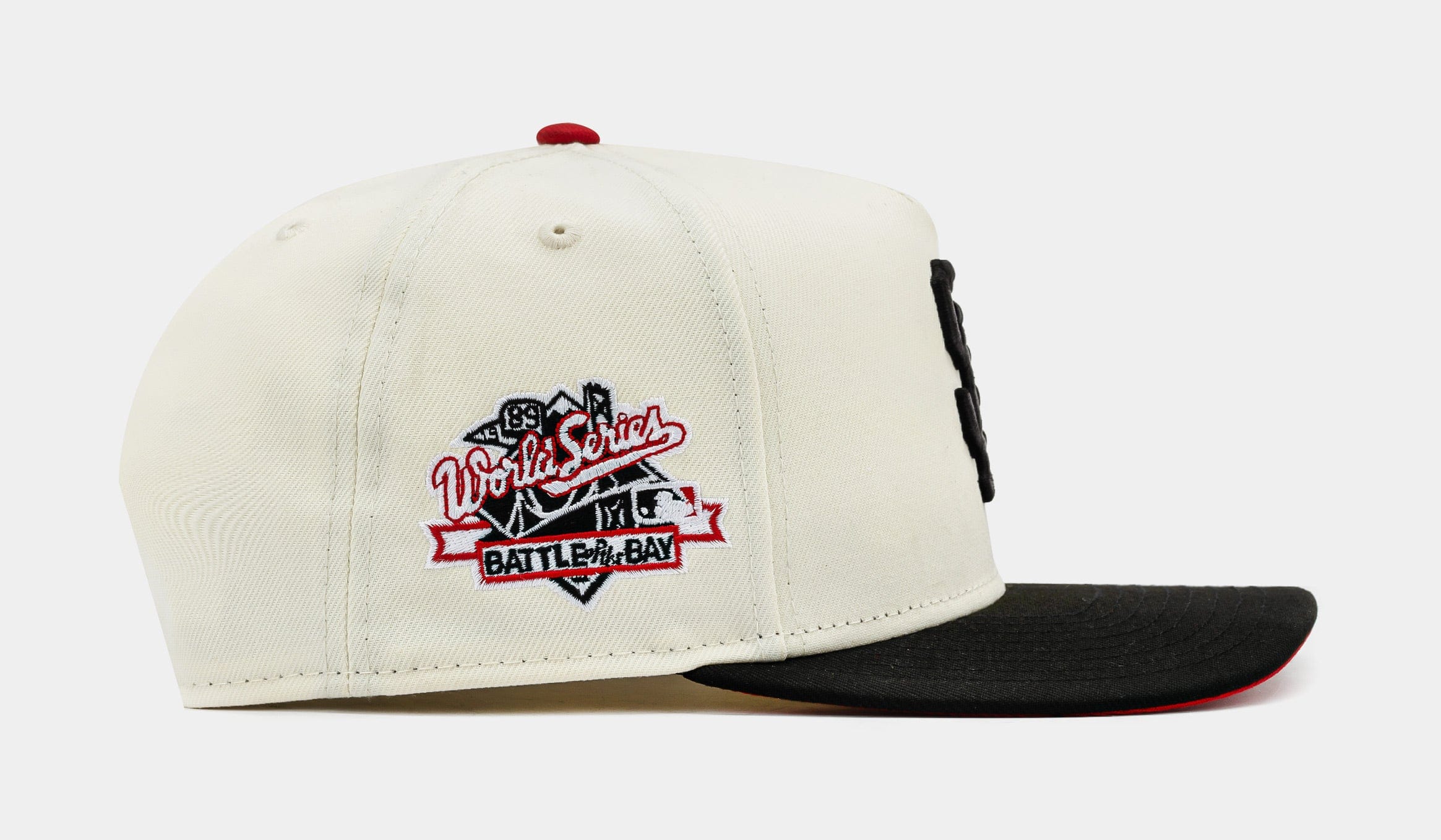 NEW ERA Shoe Palace Exclusive San Francisco Giants 2 Tone Side Script 950AF Snapback Mens Hat (Beige/Black)