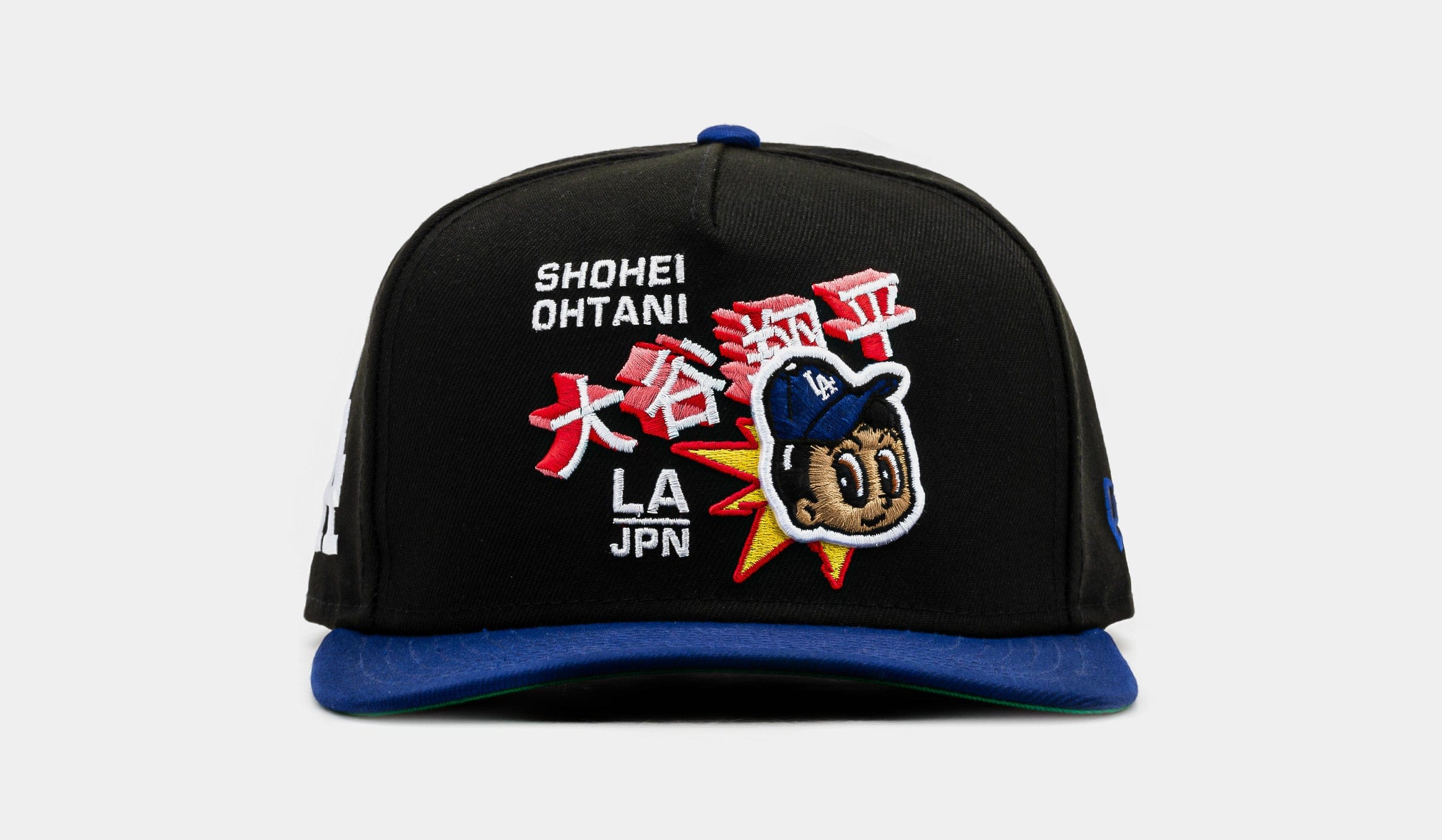NEW ERA Shoe Palace Exclusive Los Angeles Dodgers Shohei Ohtani 950AF Curve Snapback Mens Hat (Black/Blue)