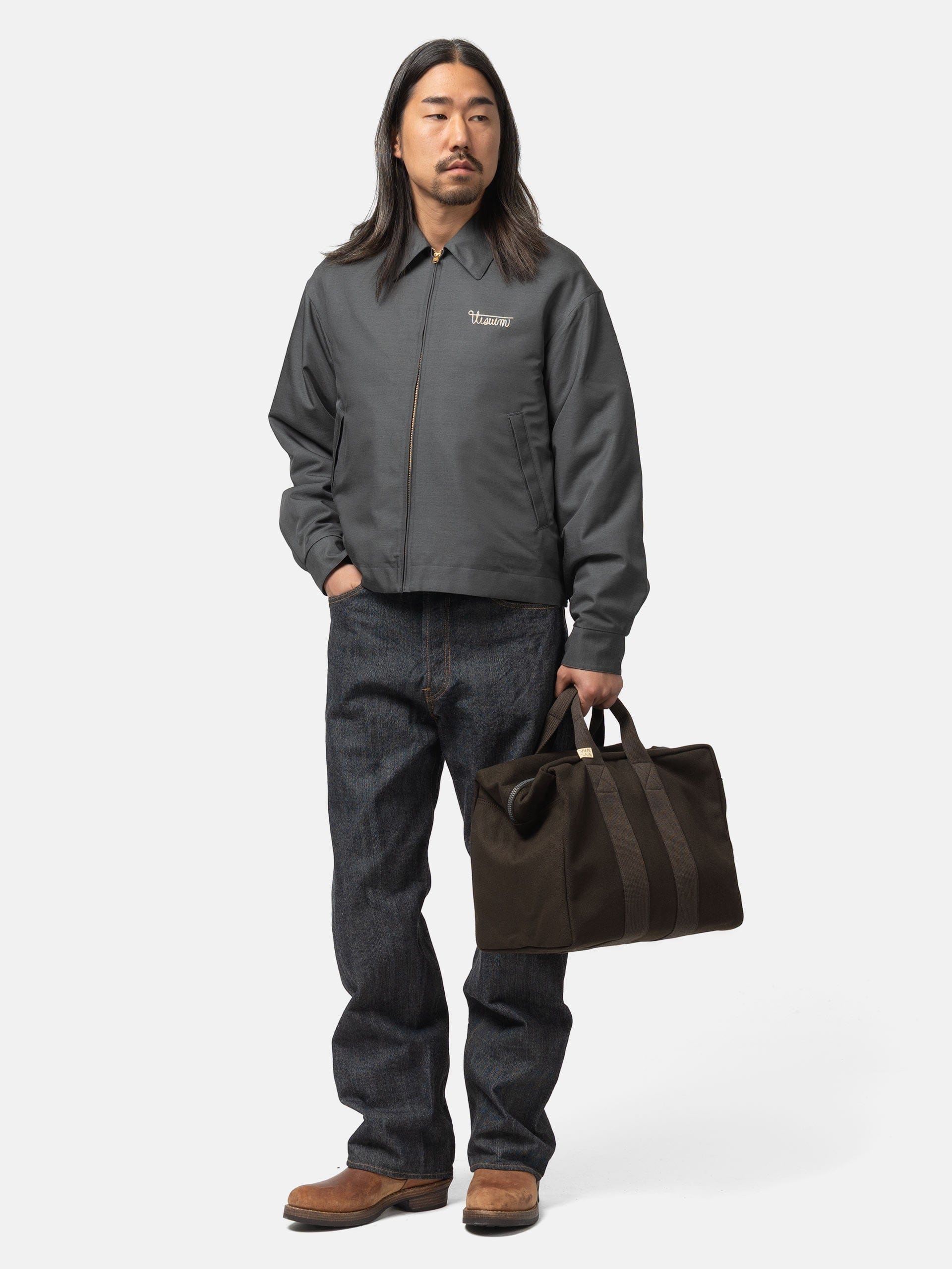 Visvim Canvas Plura Bag (M) Charcoal