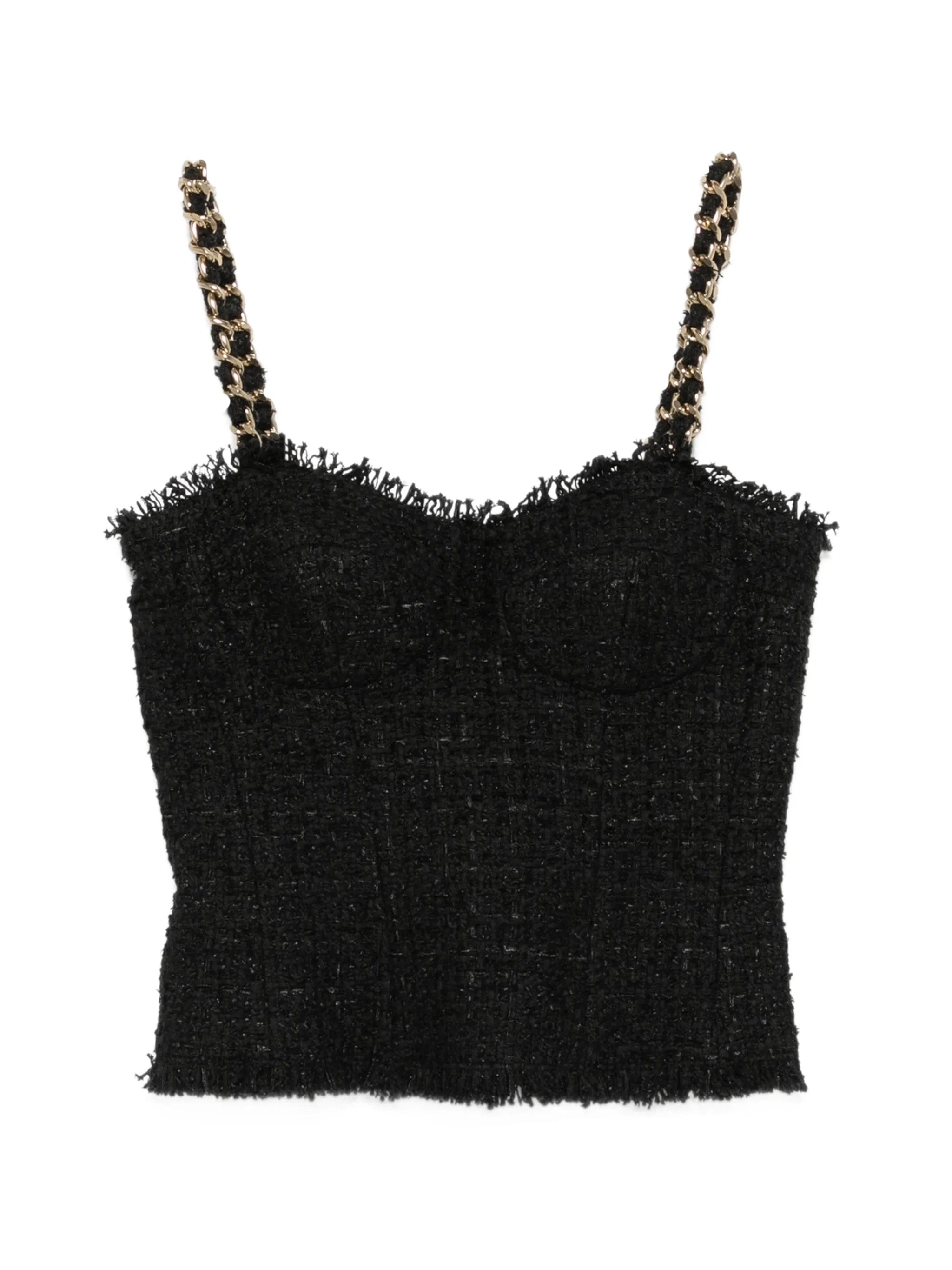 Balmain chain - strap tweed top