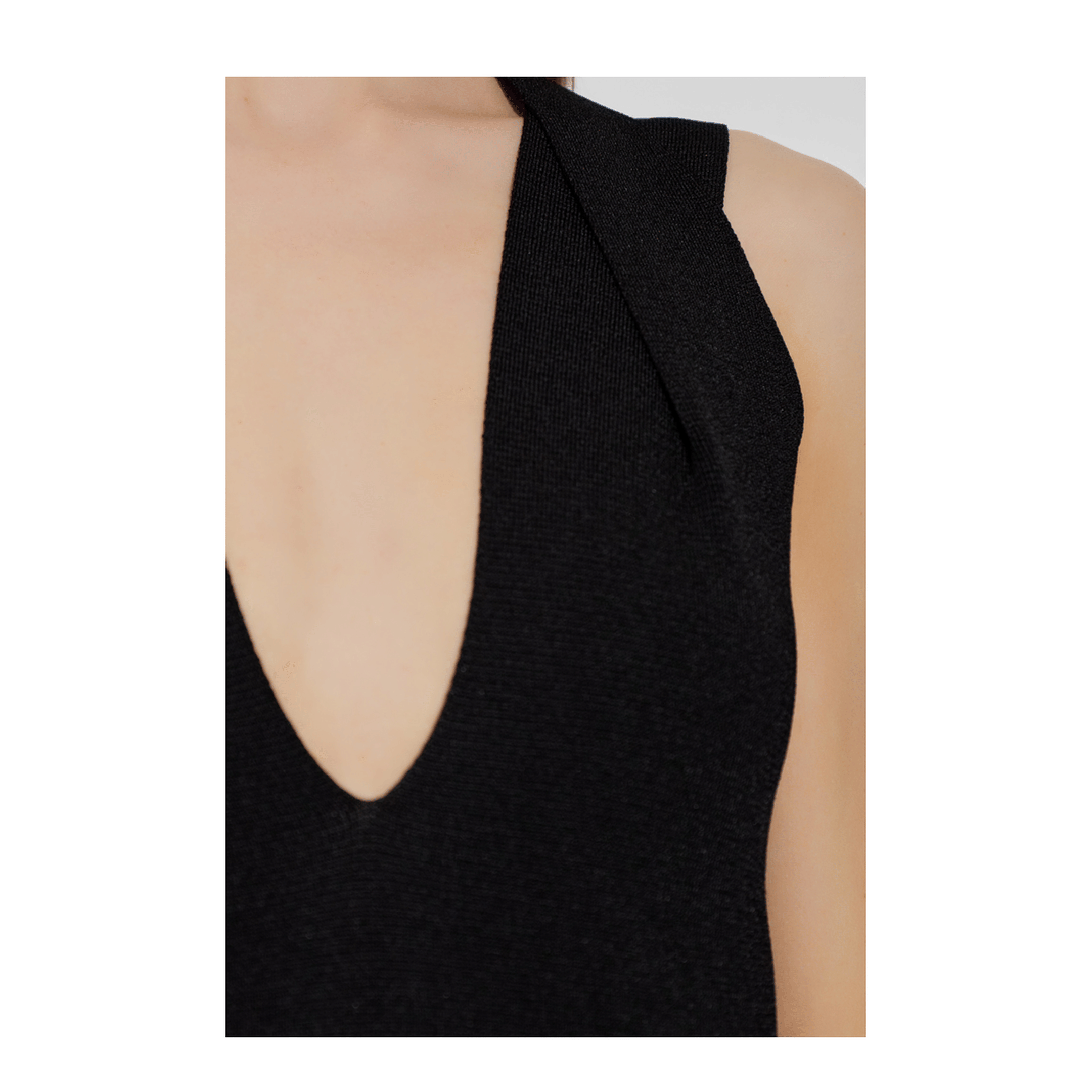 Balmain Deep V - Neckline Dress Black