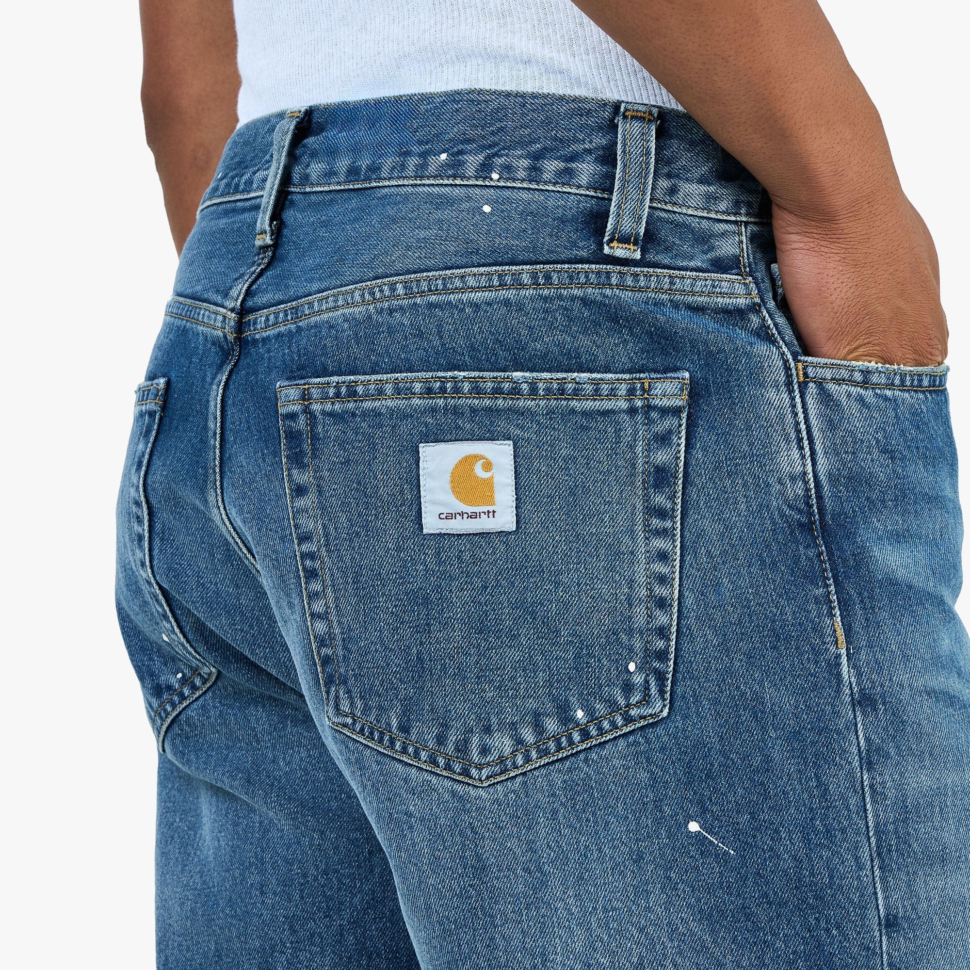 Carhartt WIP Landon Pant Blue / Destroy Wash - Splatter